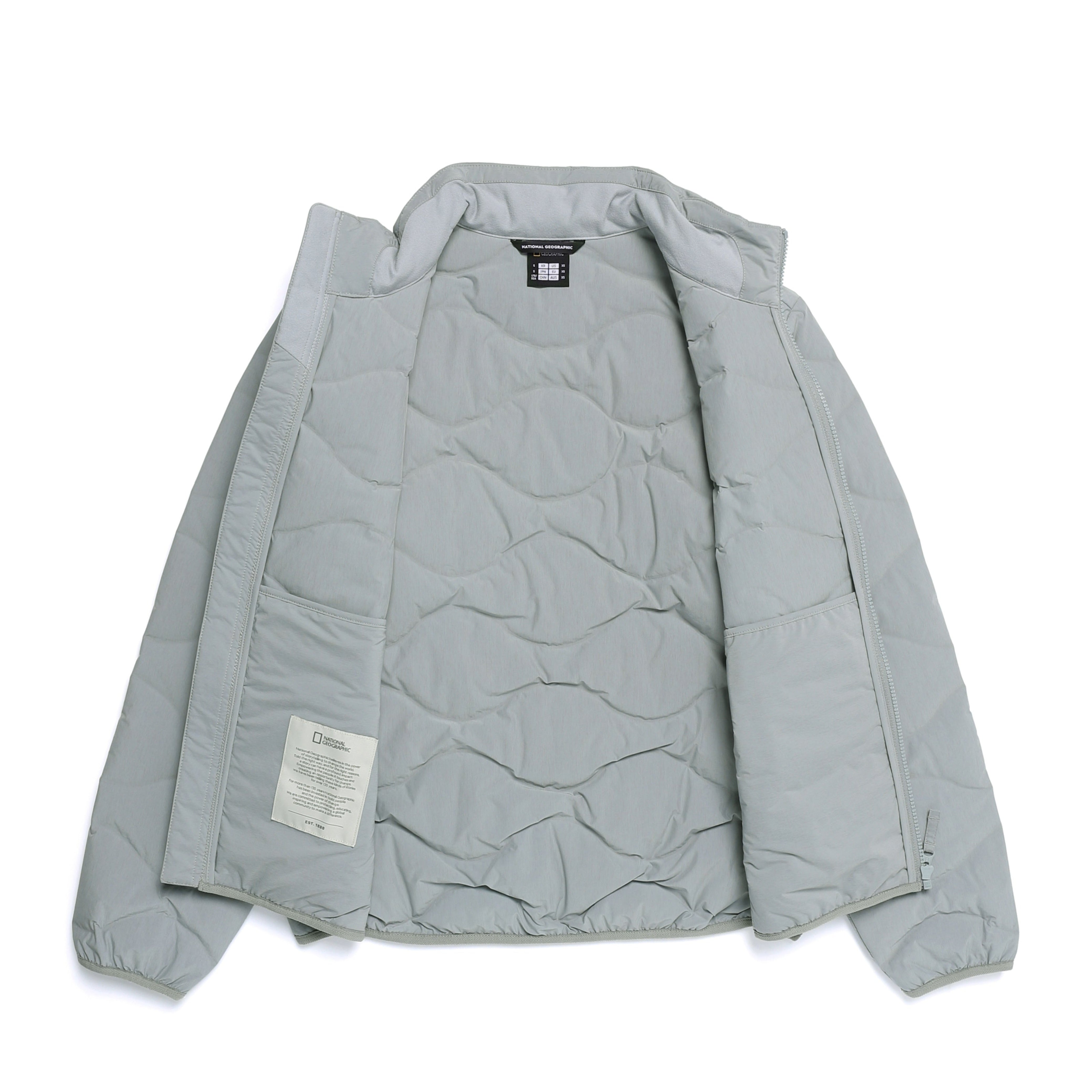 PO'O-ULI STANDNECK TUBE DUCK DOWN JUMPER STONE GREY