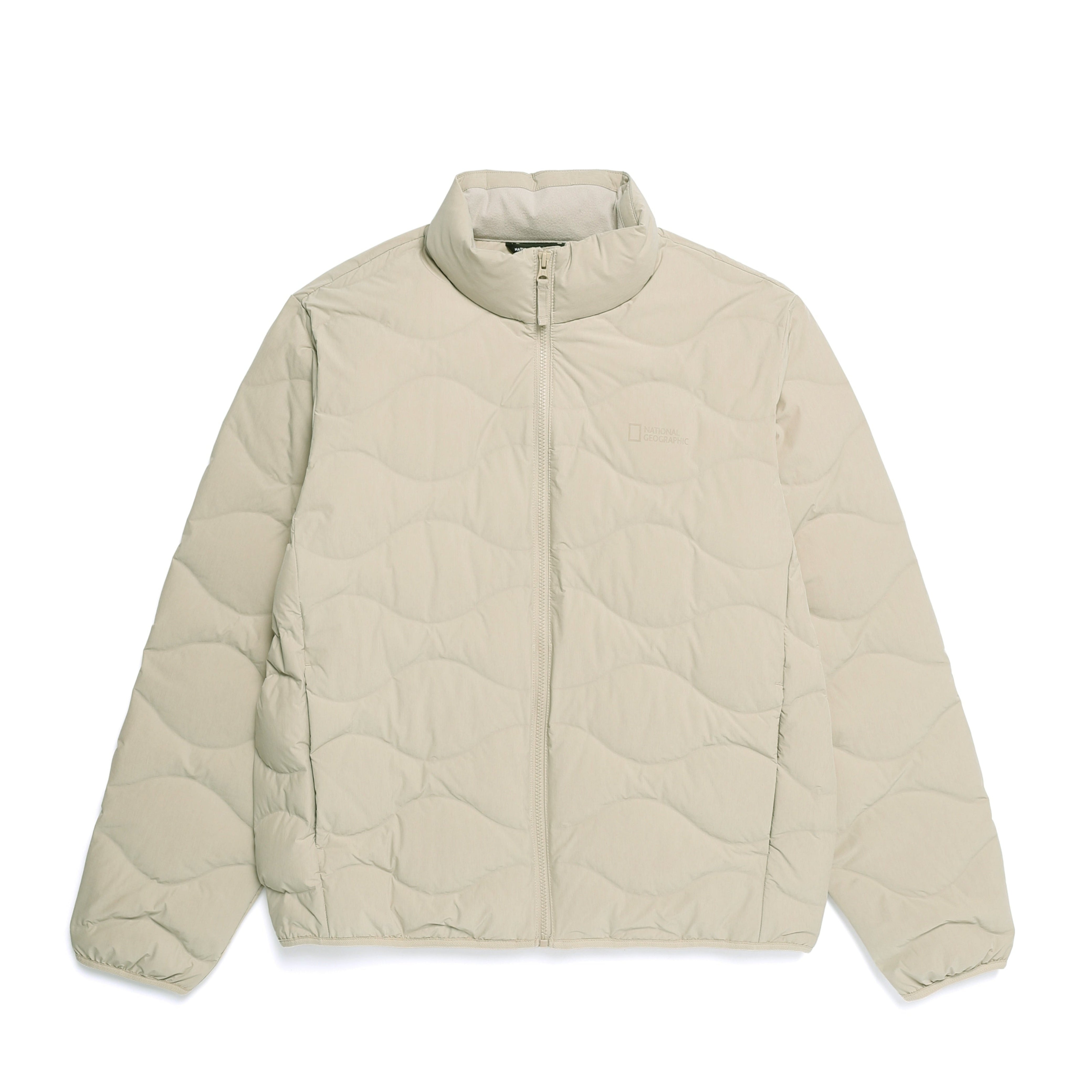 PO'O-ULI STANDNECK TUBE DUCK DOWN JUMPER MOURNING BEIGE
