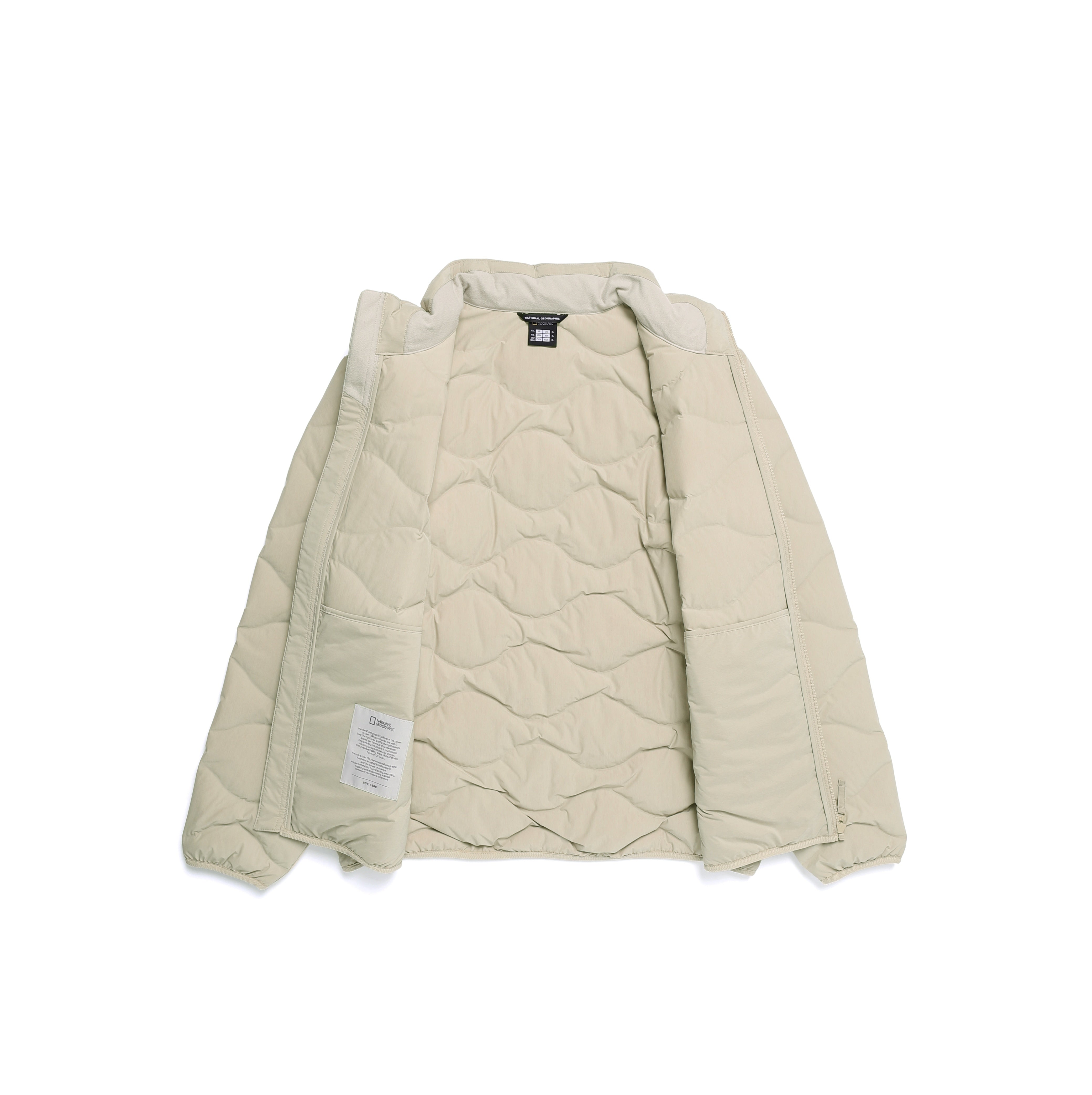 PO'O-ULI STANDNECK TUBE DUCK DOWN JUMPER MOURNING BEIGE