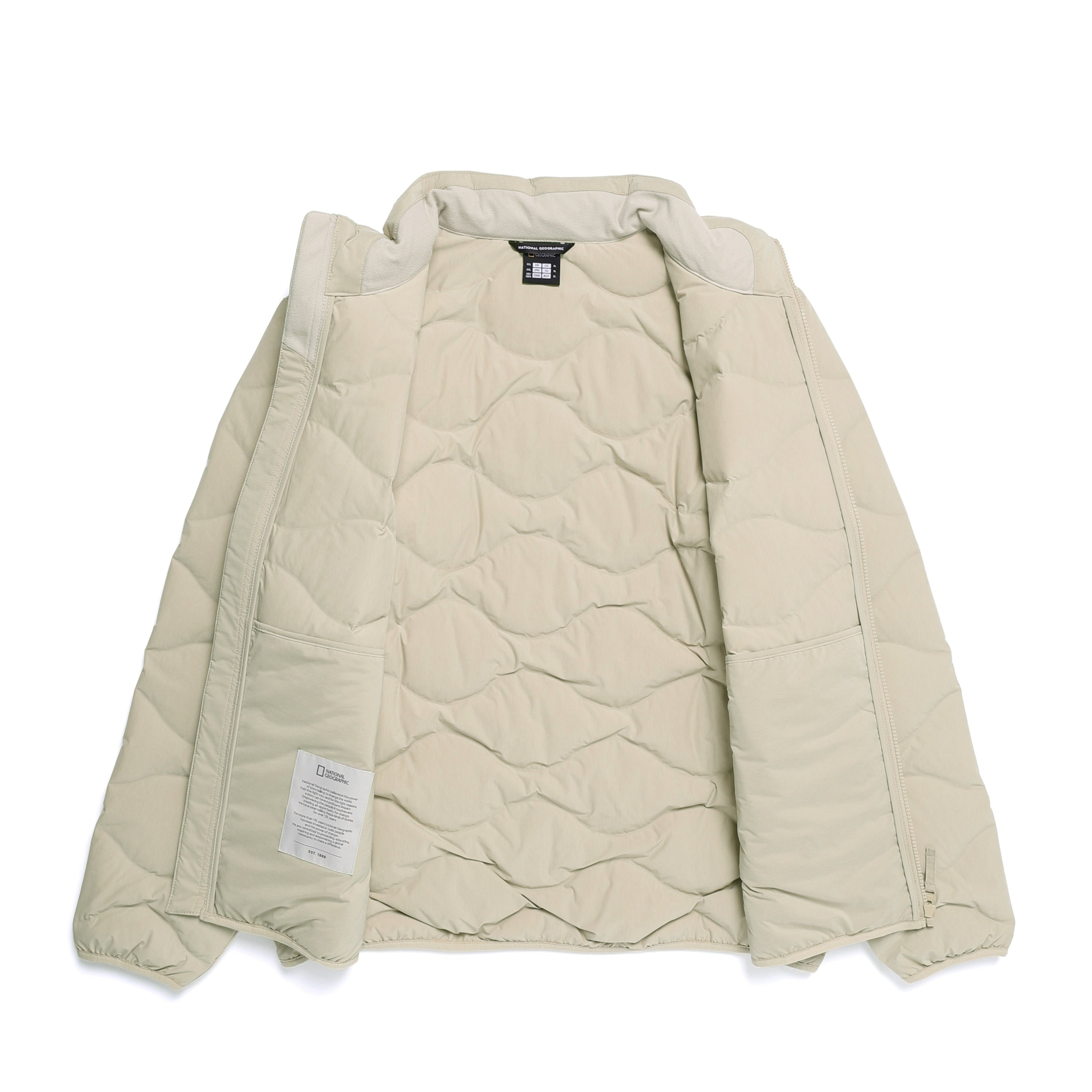 PO'O-ULI STANDNECK TUBE DUCK DOWN JUMPER MOURNING BEIGE