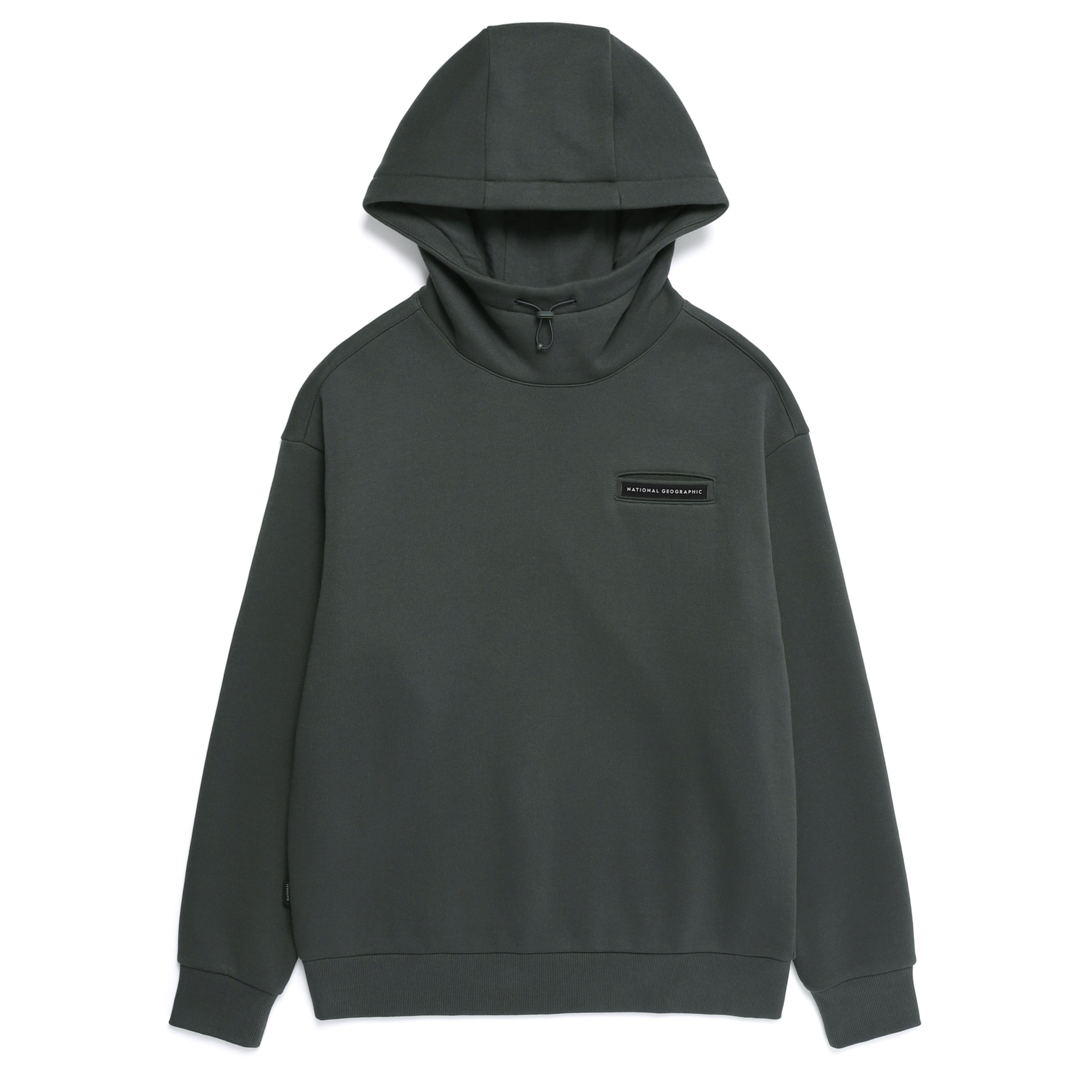 HIGH-NECK HOODIE WOOD GREY