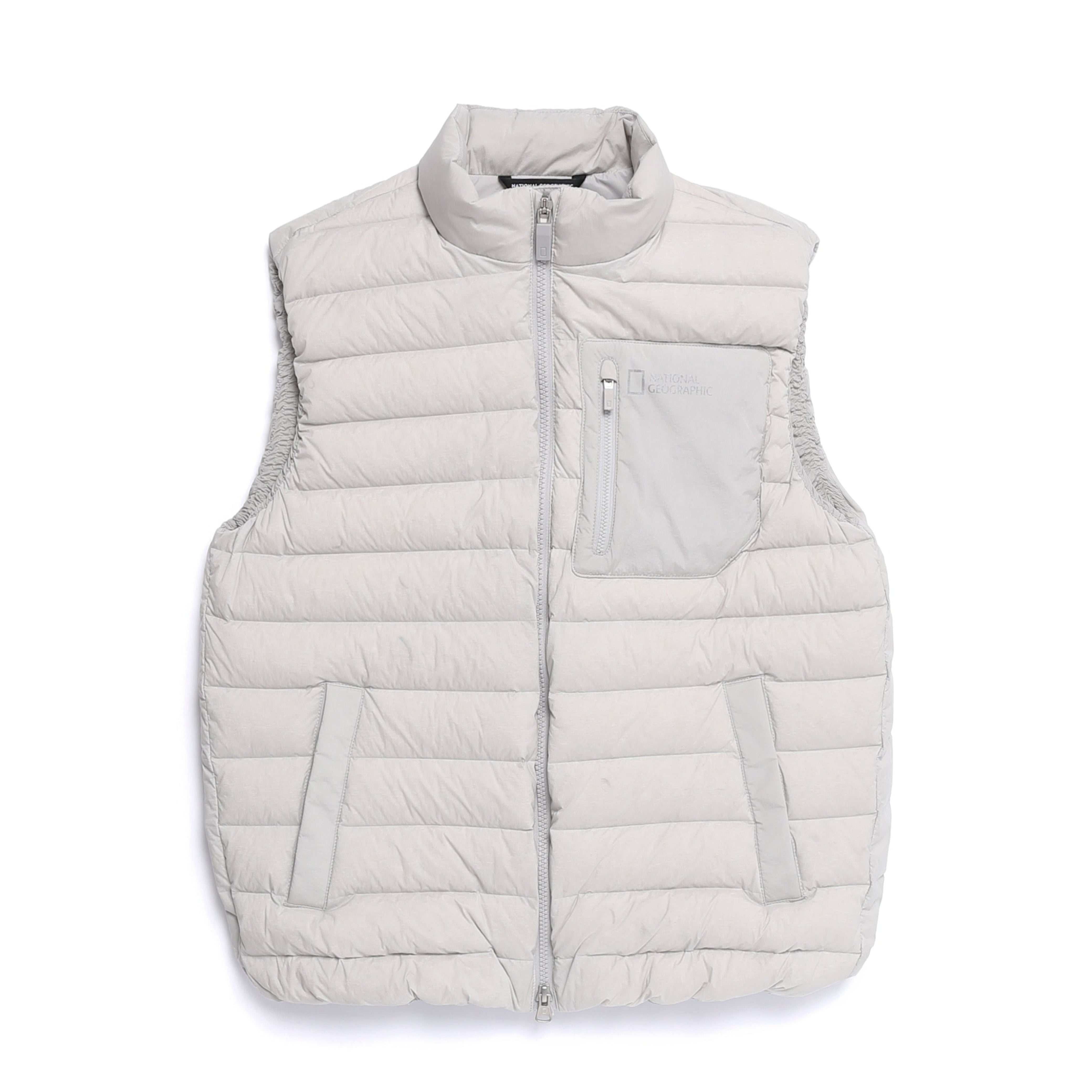 ATIK HIGH-NECK TUBE GOOSE DOWN VEST L/GREY