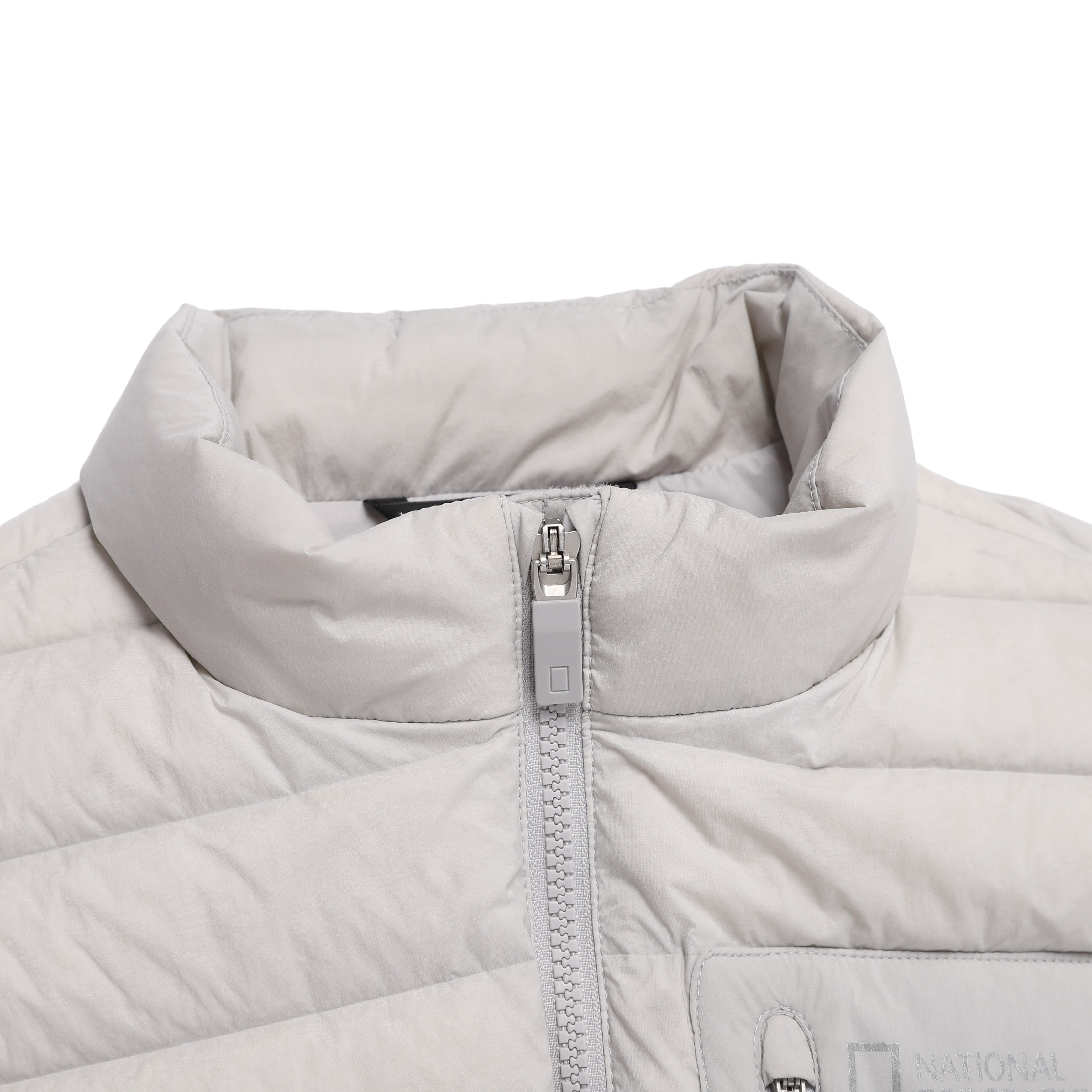 ATIK HIGH-NECK TUBE GOOSE DOWN VEST L/GREY