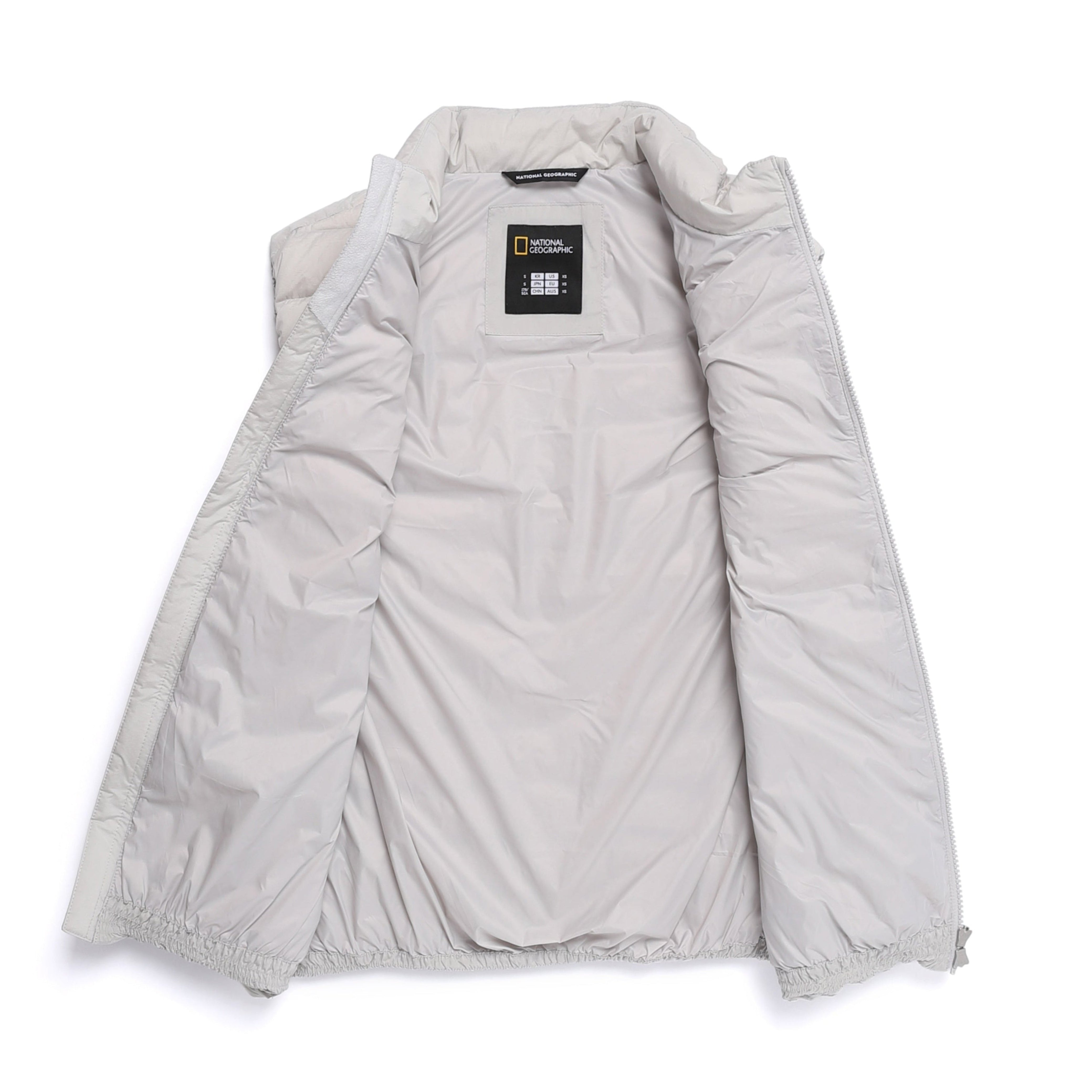 ATIK HIGH-NECK TUBE GOOSE DOWN VEST L/GREY