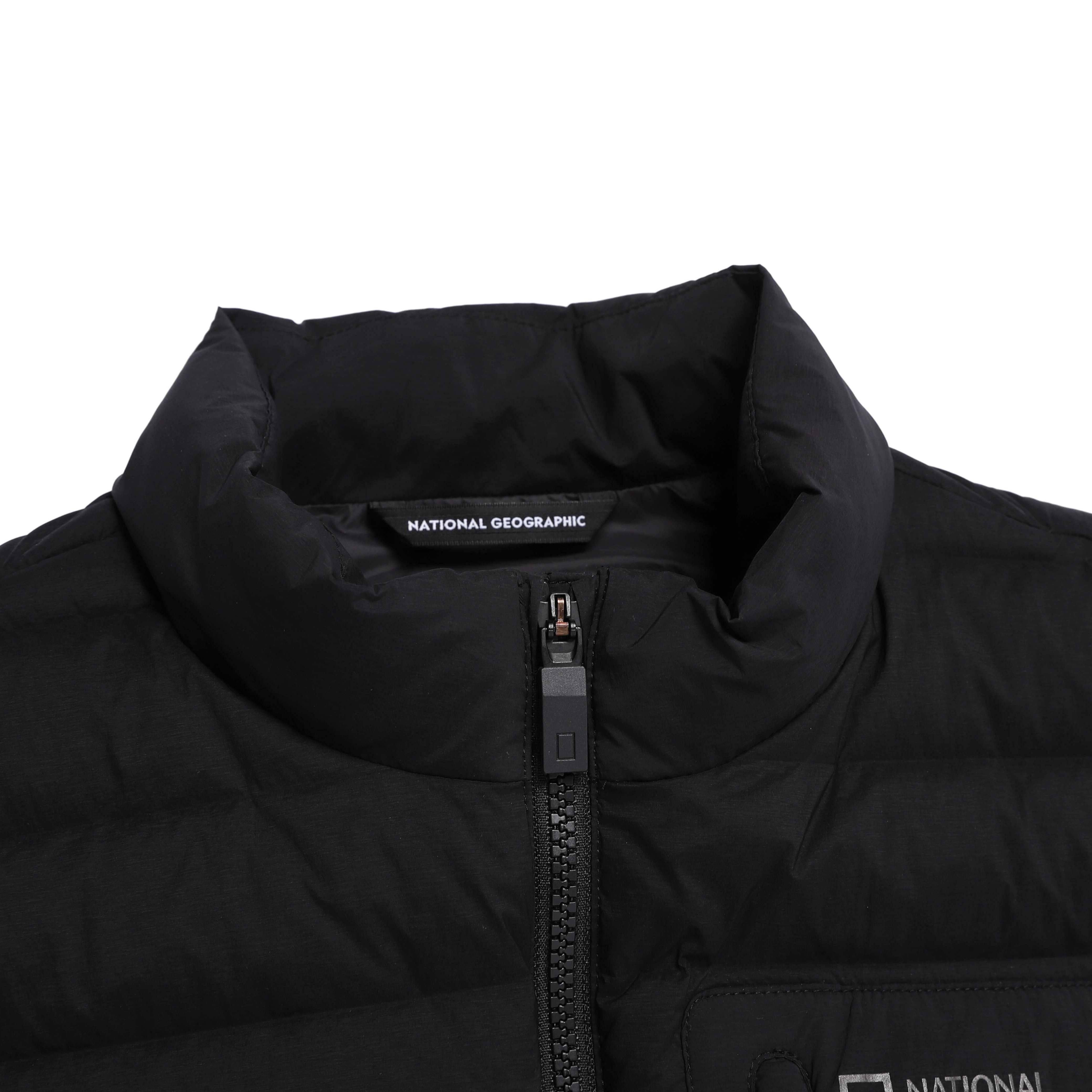 ATIK HIGH-NECK TUBE GOOSE DOWN VEST BLACK