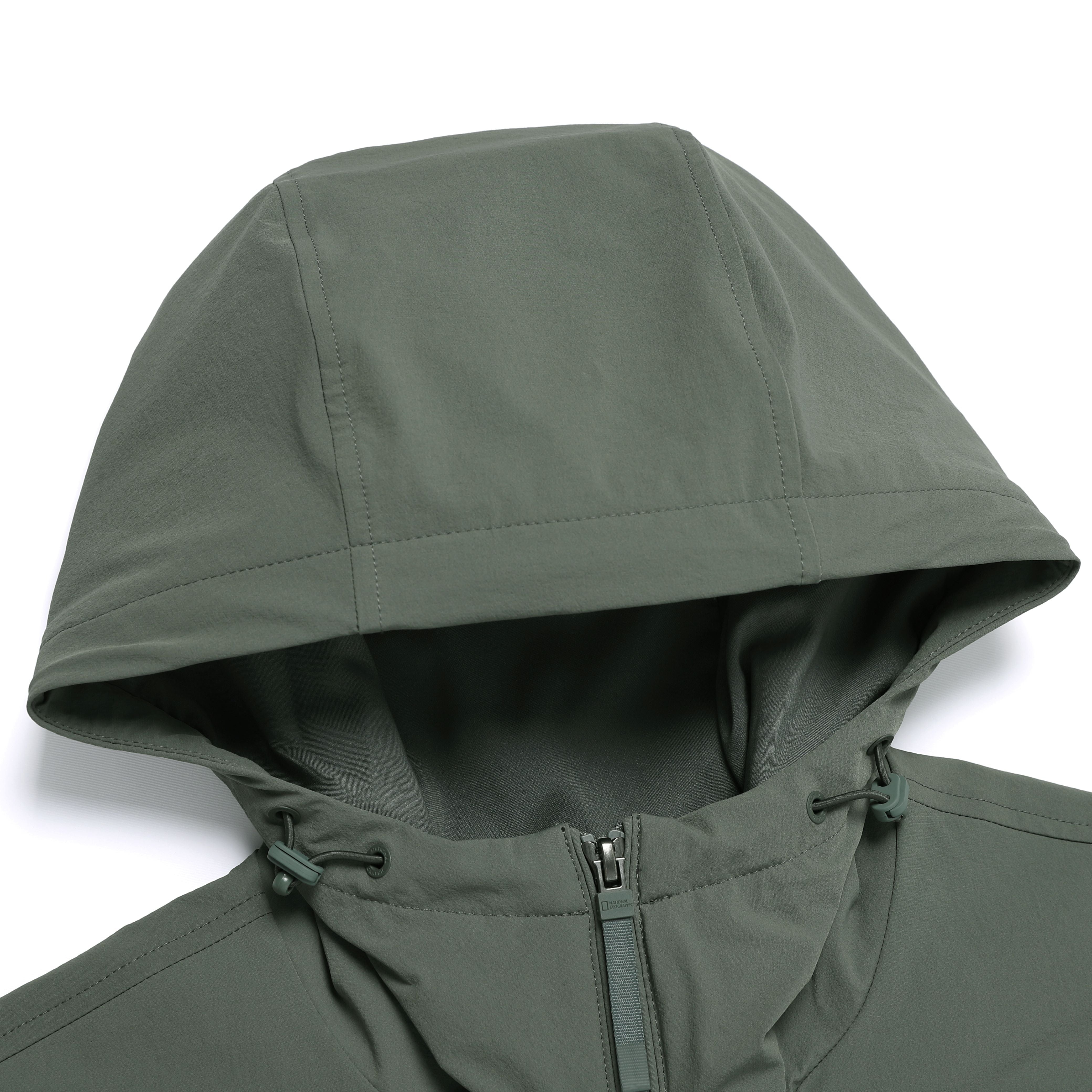 ARCHELON WOVEN STRETCH HOODIE ZIP-UP KHAKI