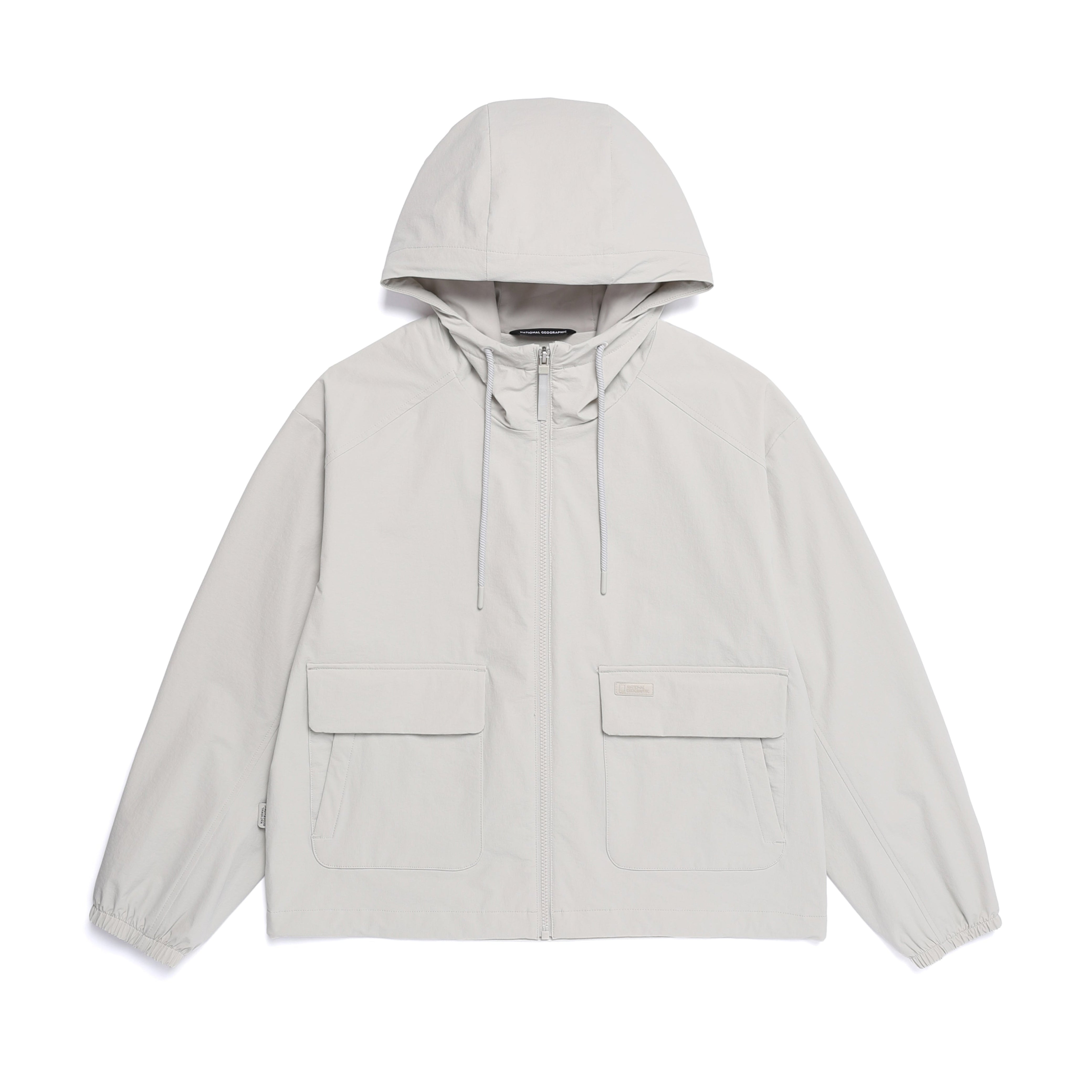 WOMEN ARCHELON WOVEN STRETCH TRAINING HOODED ZIP-UP L/GREY