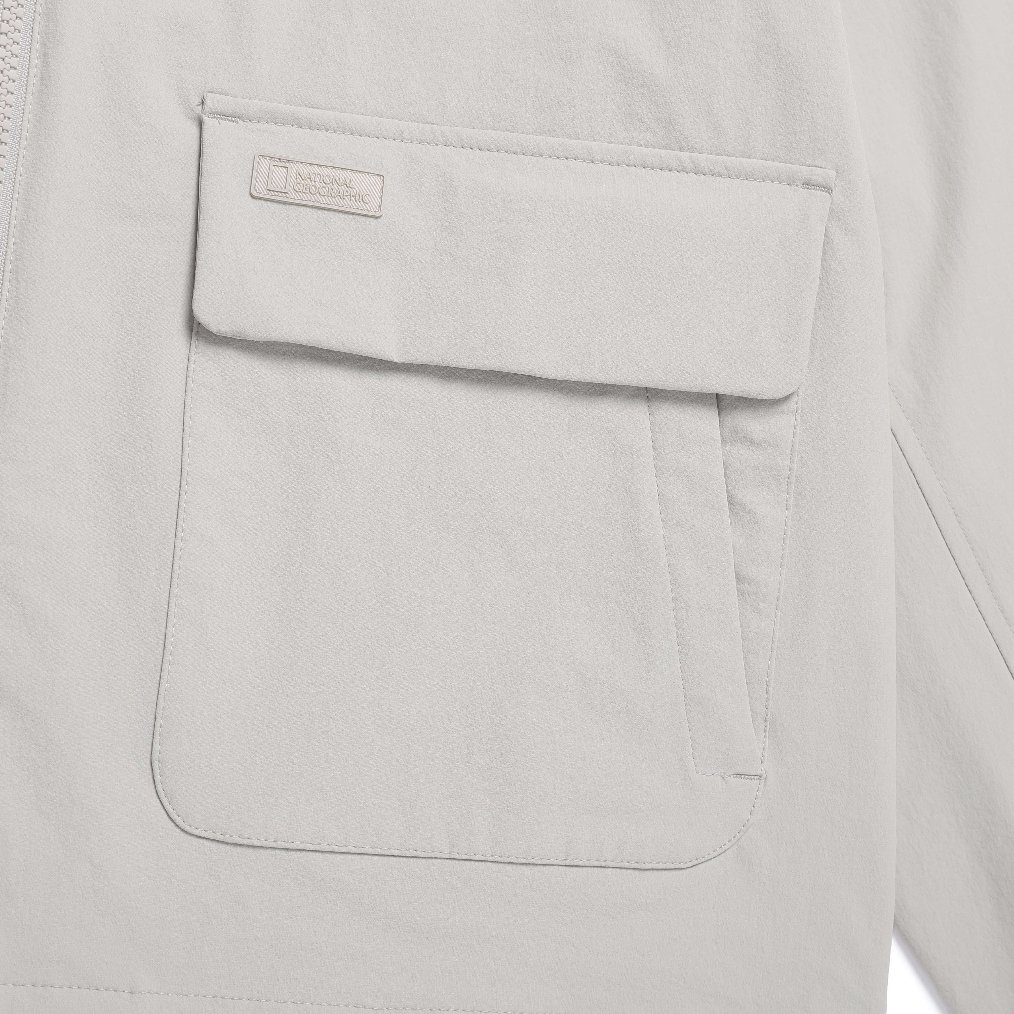 WOMEN ARCHELON WOVEN STRETCH TRAINING HOODED ZIP-UP L/GREY