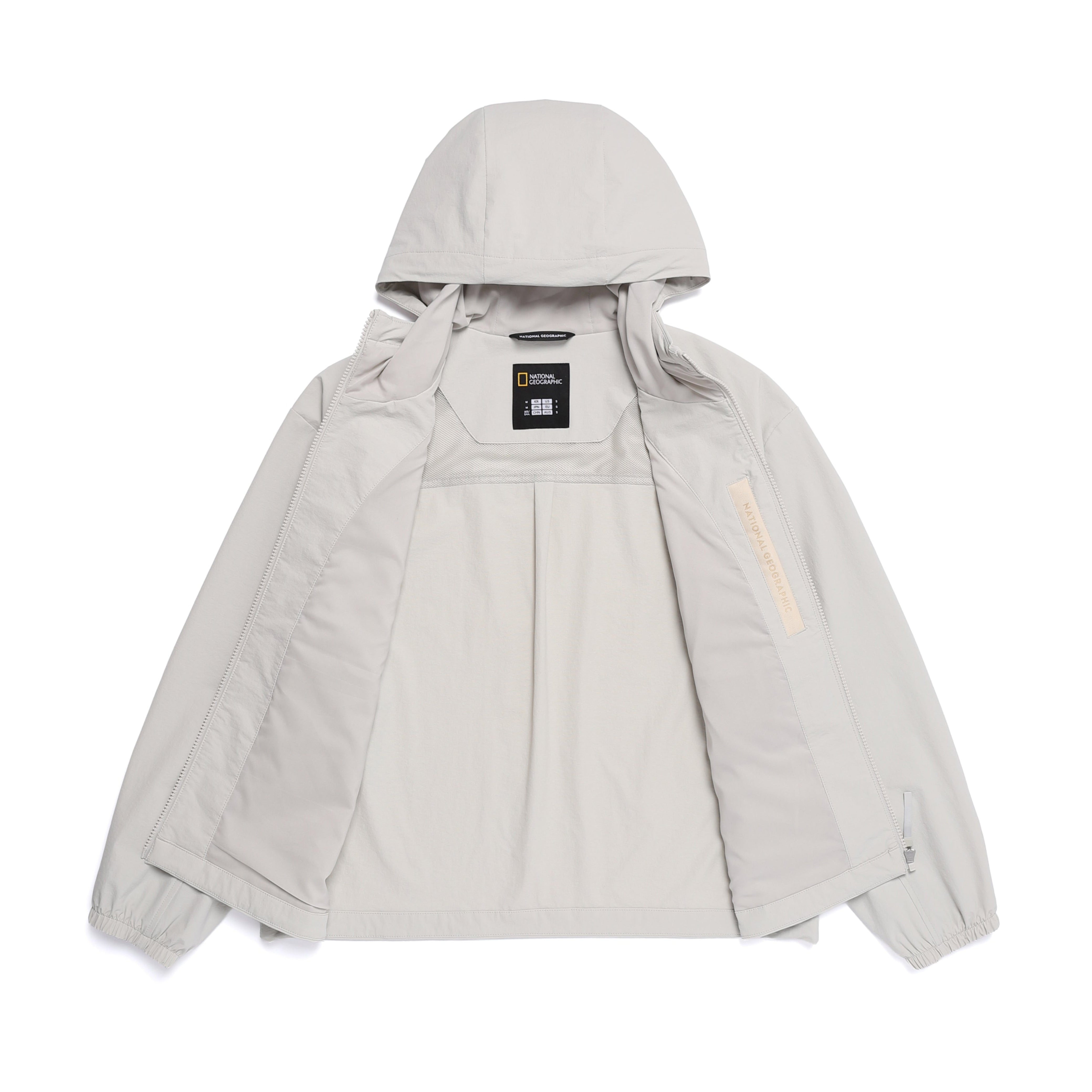 WOMEN ARCHELON WOVEN STRETCH TRAINING HOODED ZIP-UP L/GREY