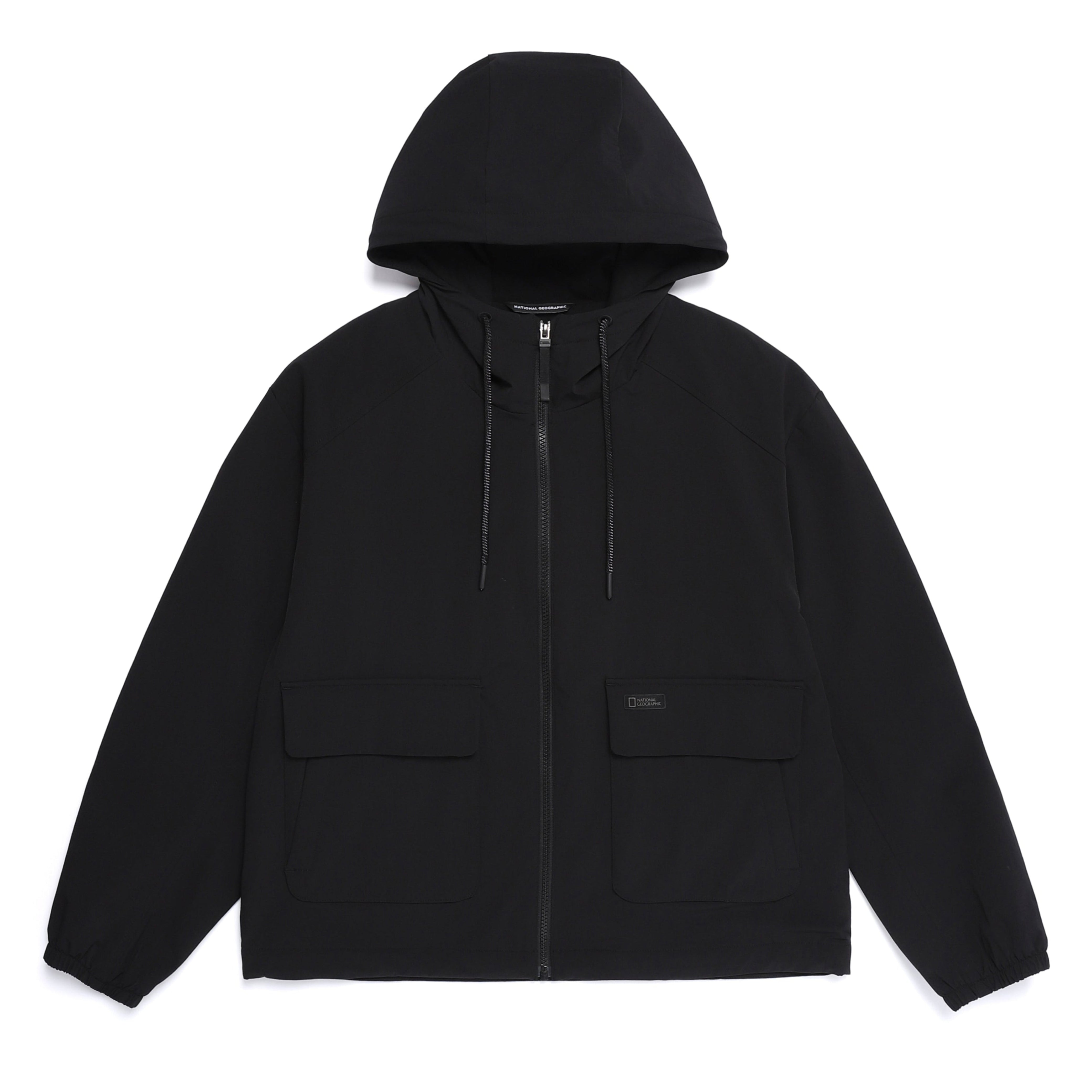 WOMEN ARCHELON WOVEN STRETCH TRAINING HOODED ZIP-UP BLACK