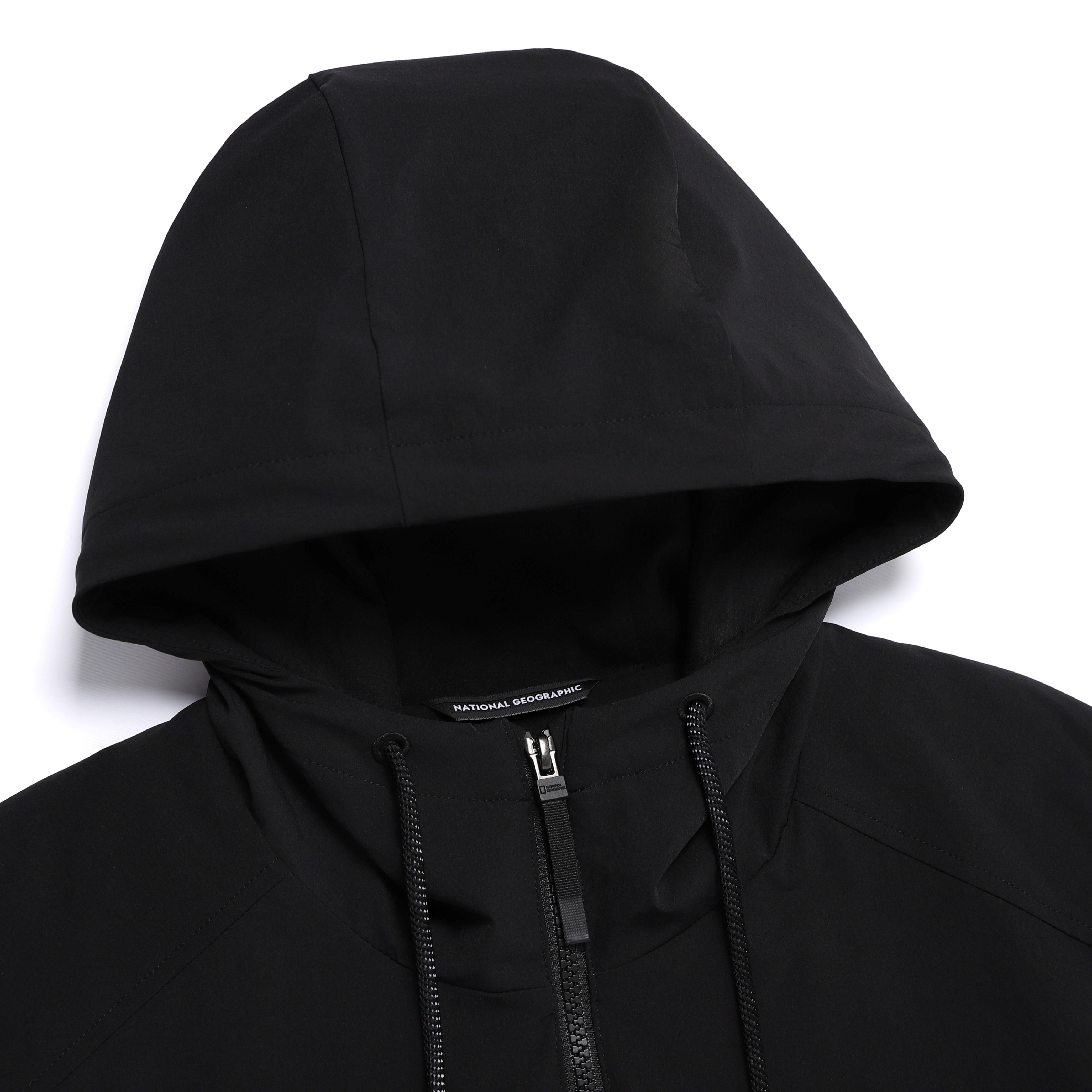 WOMEN ARCHELON WOVEN STRETCH TRAINING HOODED ZIP-UP BLACK