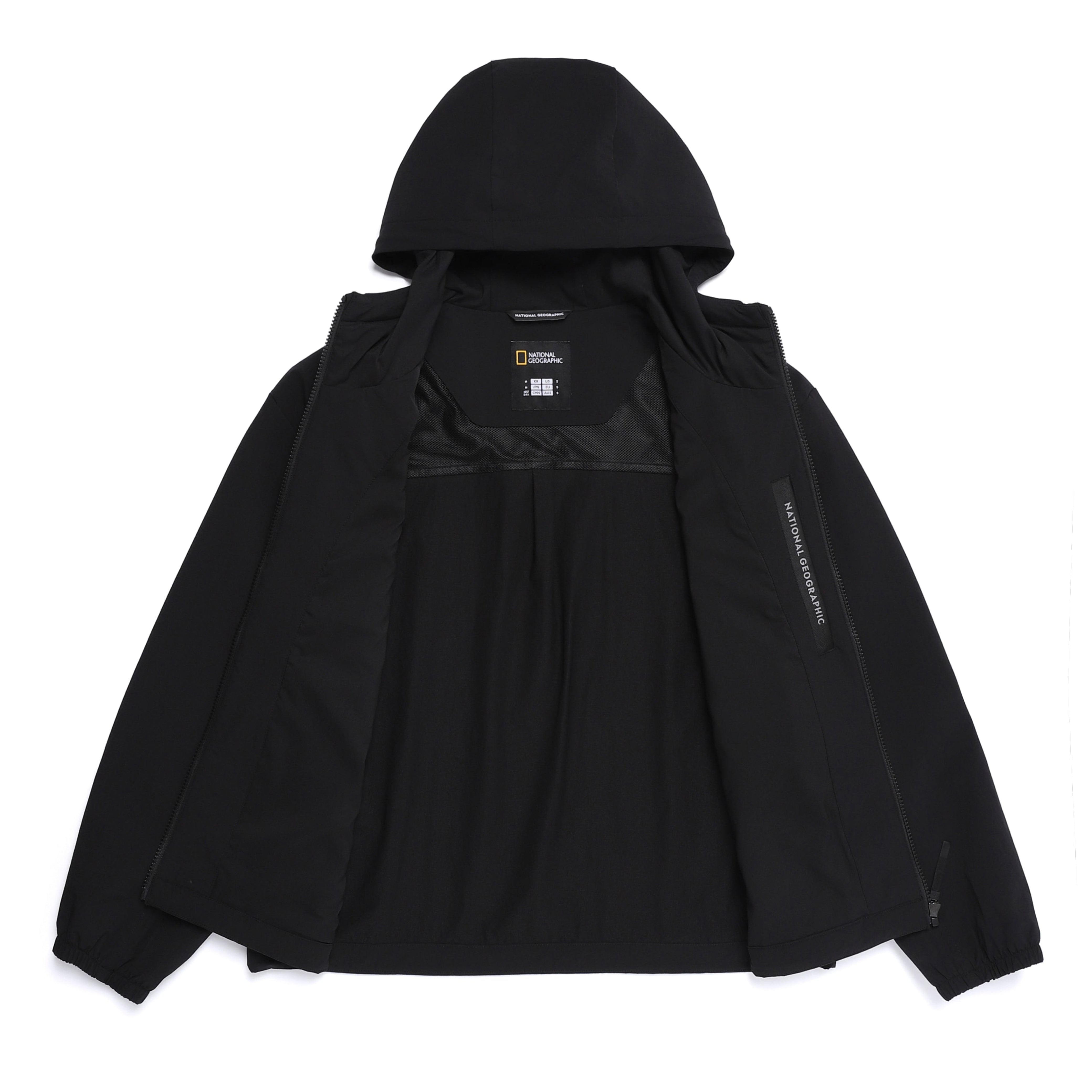 WOMEN ARCHELON WOVEN STRETCH TRAINING HOODED ZIP-UP BLACK