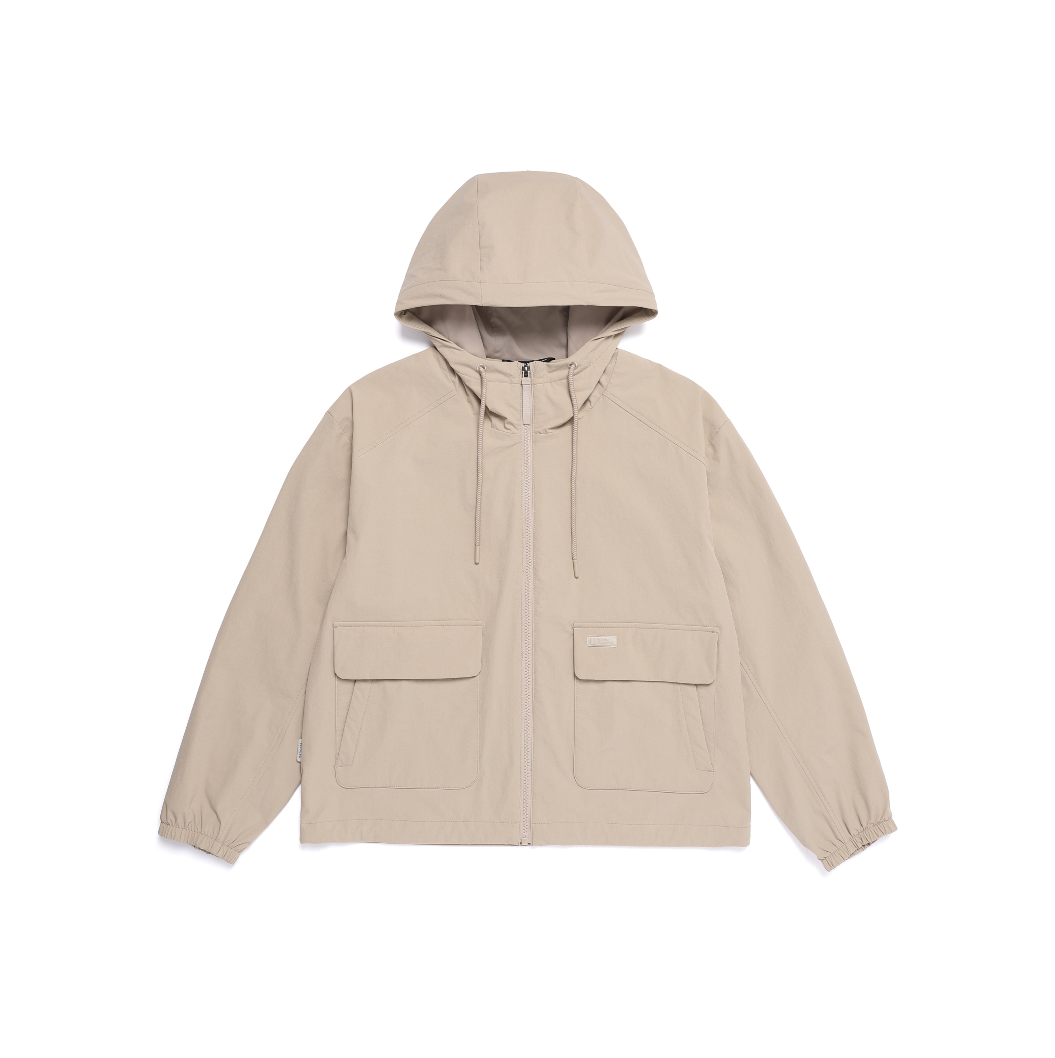 WOMEN ARCHELON WOVEN STRETCH TRAINING HOODED ZIP-UP MOURNING BEIGE