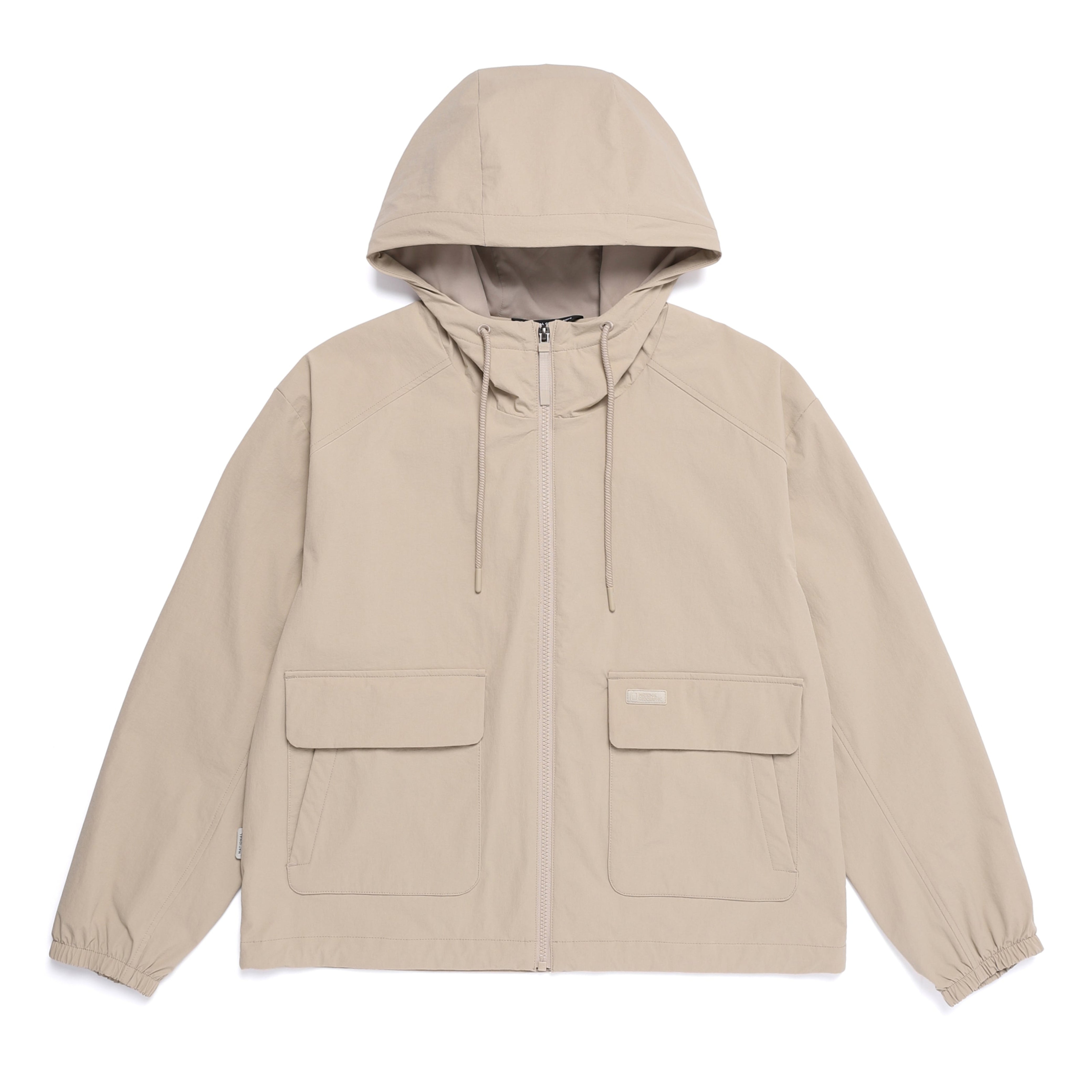 WOMEN ARCHELON WOVEN STRETCH TRAINING HOODED ZIP-UP MOURNING BEIGE