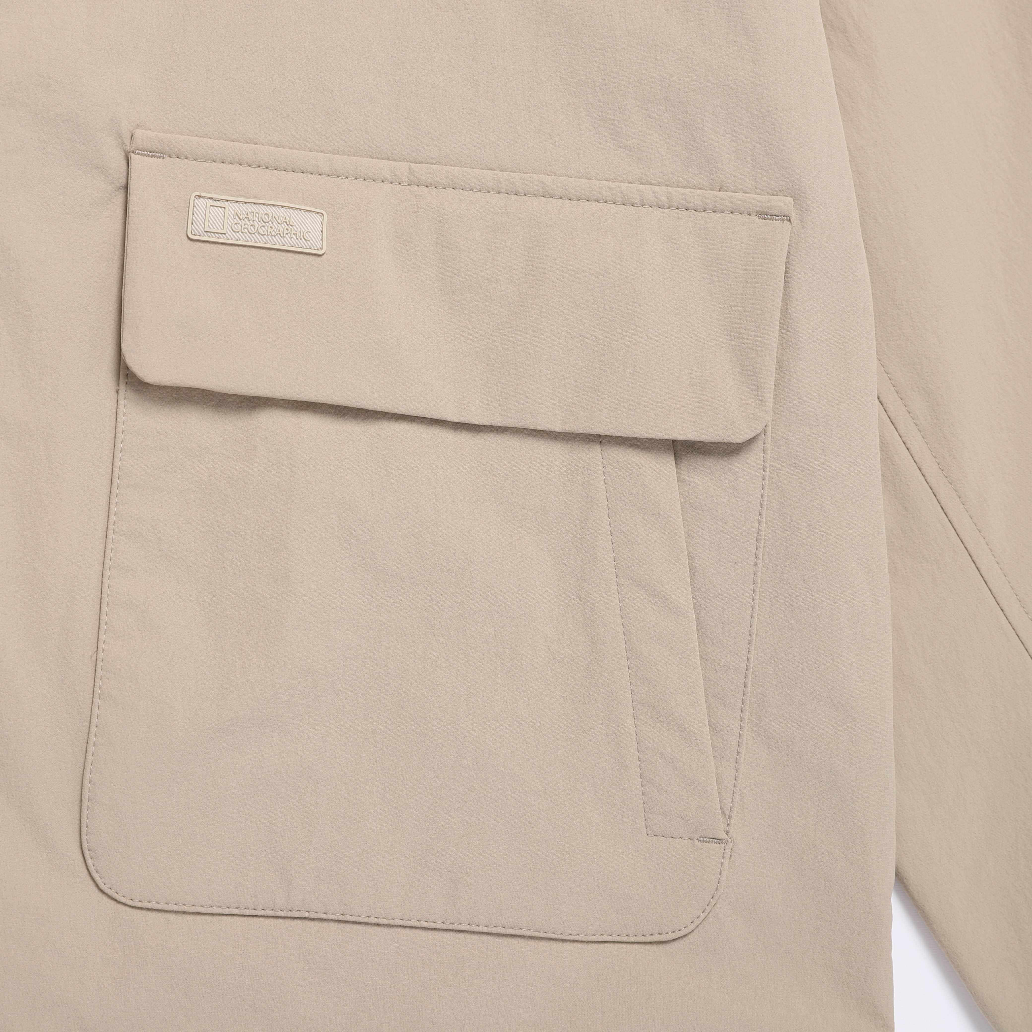 WOMEN ARCHELON WOVEN STRETCH TRAINING HOODED ZIP-UP MOURNING BEIGE