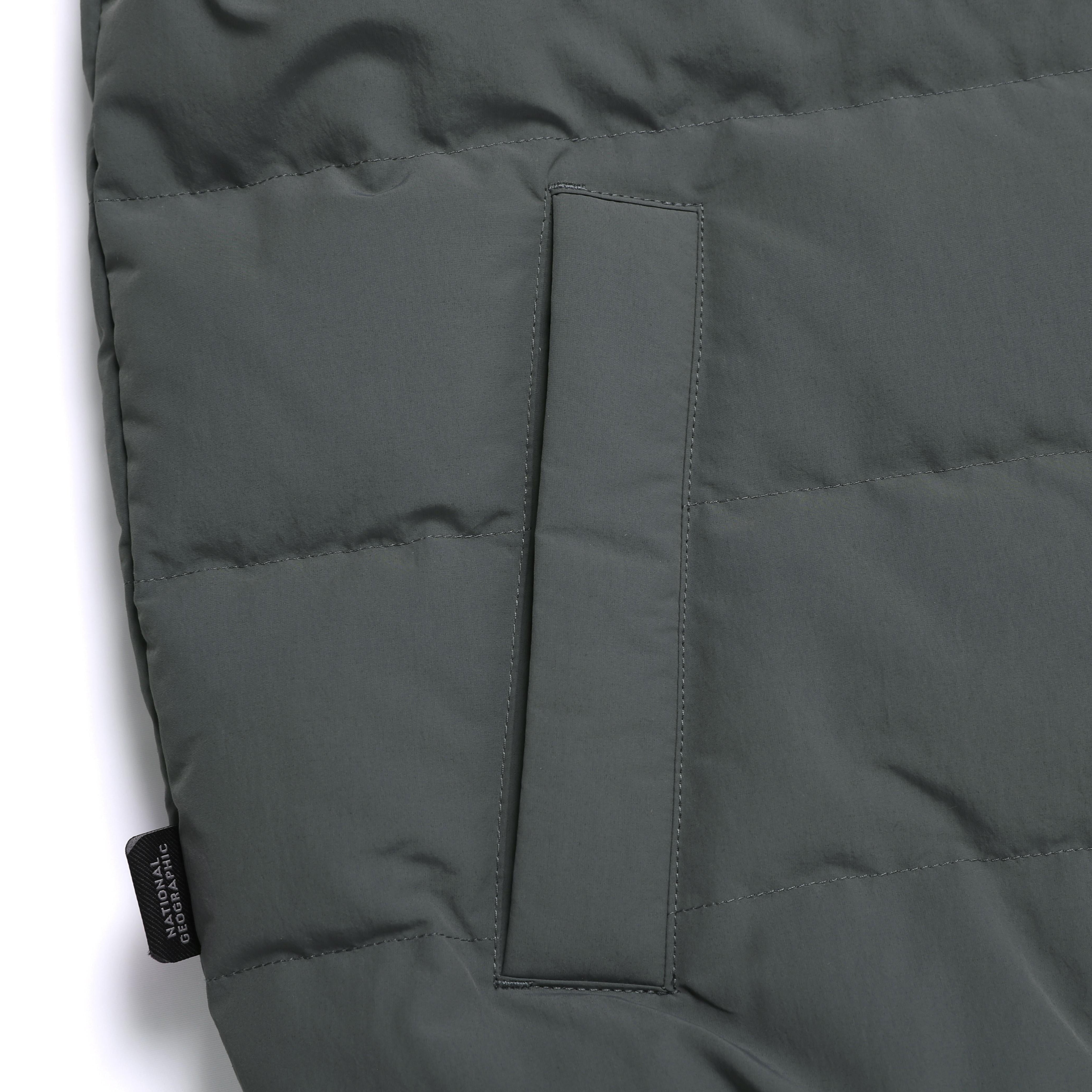 HERON U NECK LIGHTWEIGHT GOOSE DOWN VEST STONE GREY