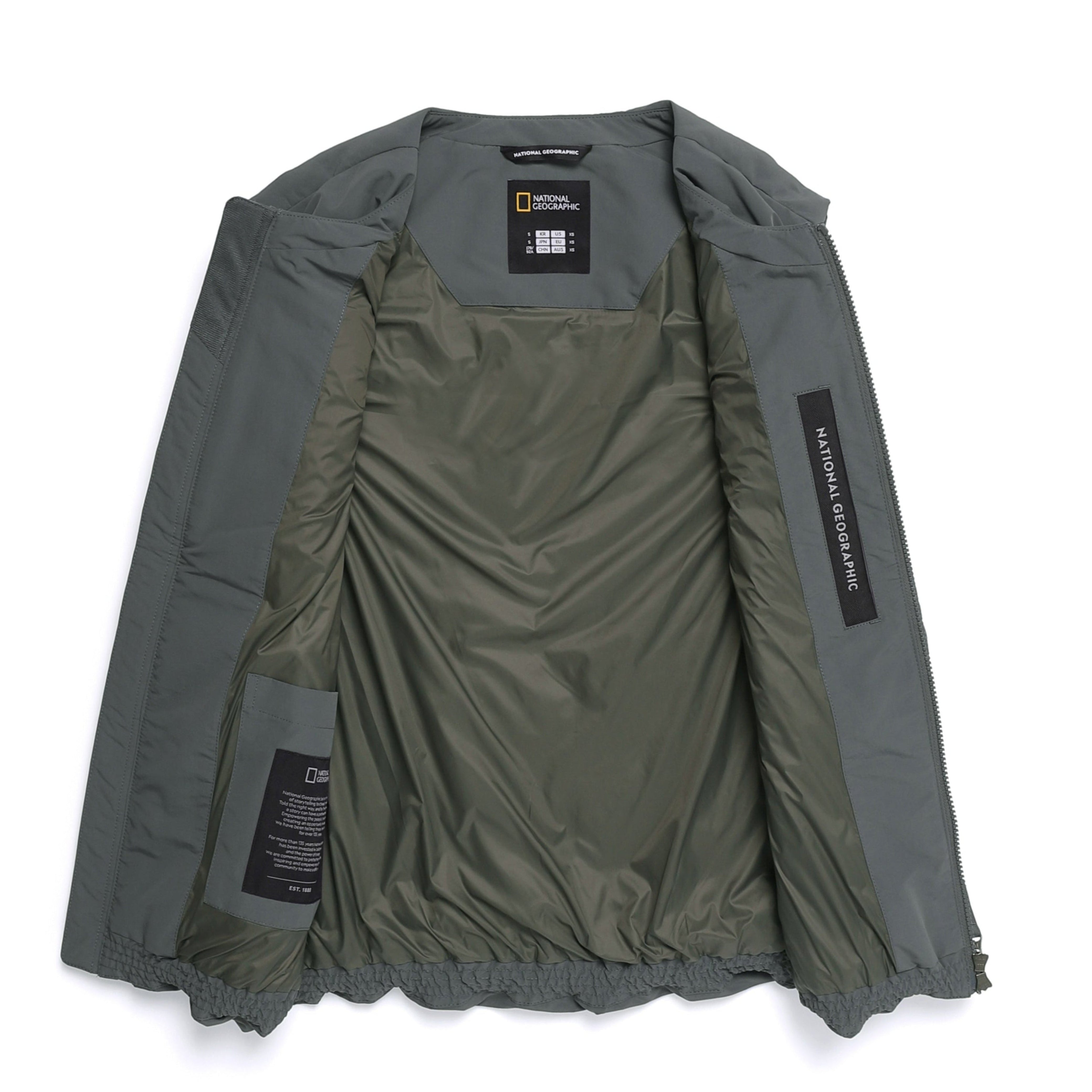 HERON U NECK LIGHTWEIGHT GOOSE DOWN VEST STONE GREY