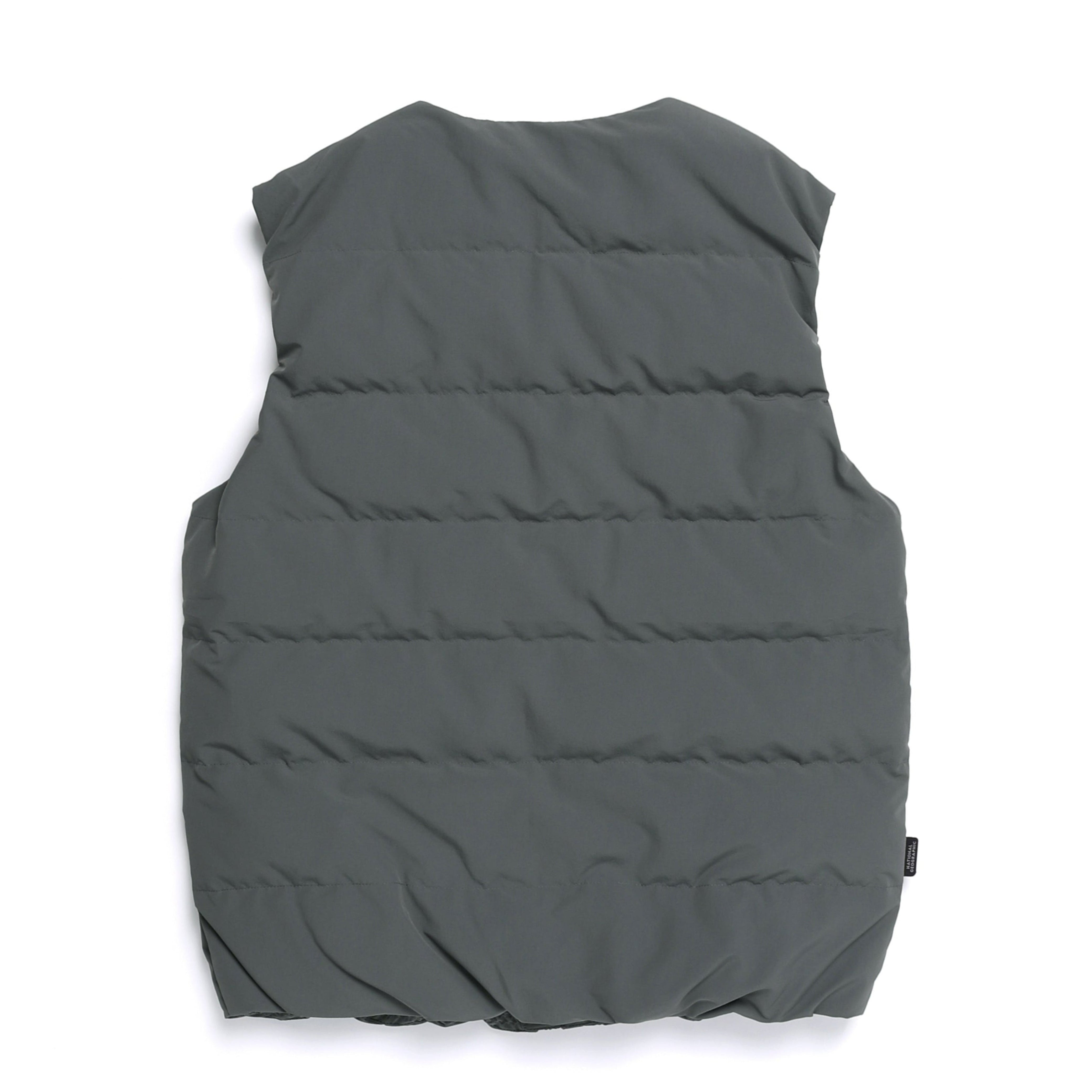 HERON U NECK LIGHTWEIGHT GOOSE DOWN VEST STONE GREY