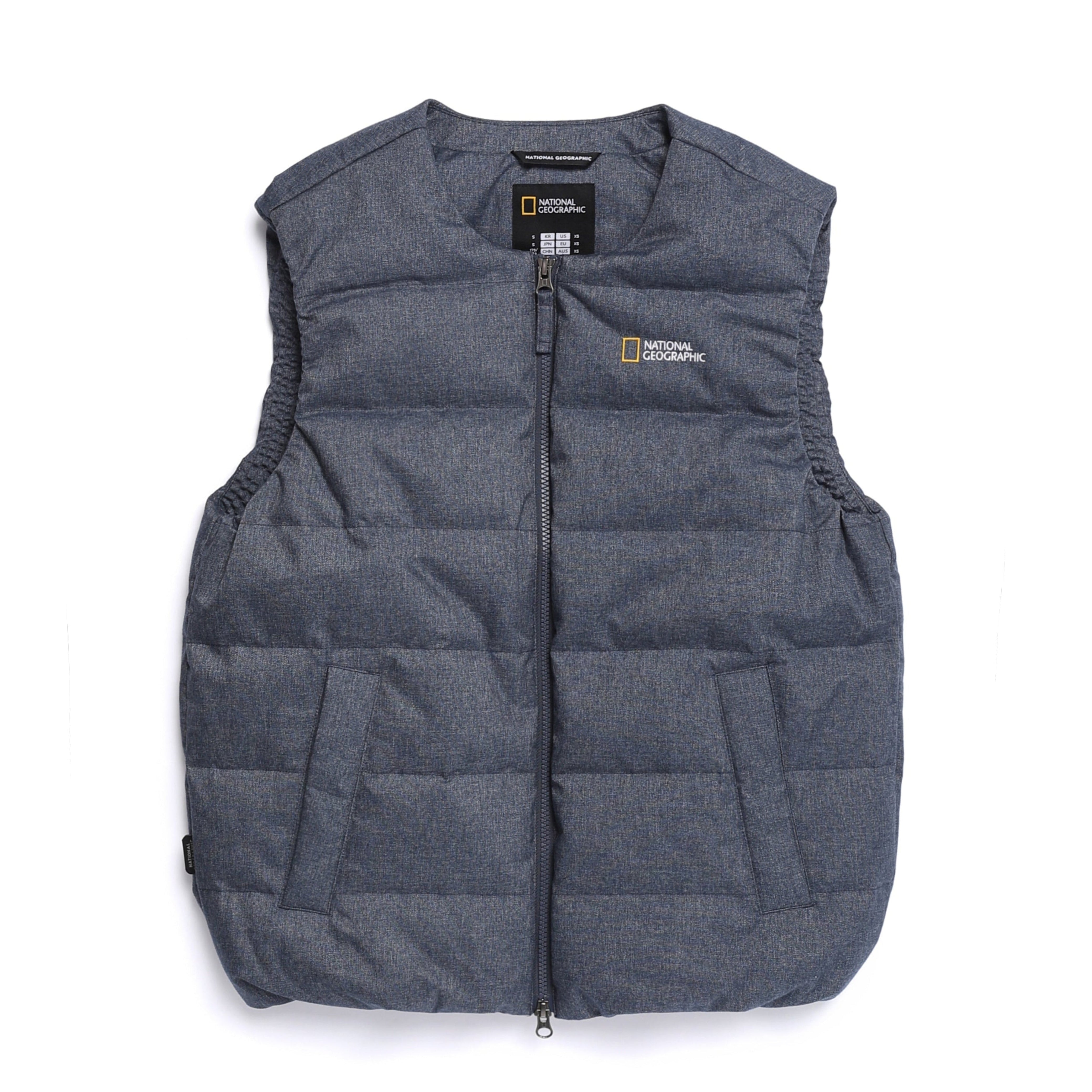 HERON U NECK LIGHTWEIGHT GOOSE DOWN VEST (DENIM) INDIGO