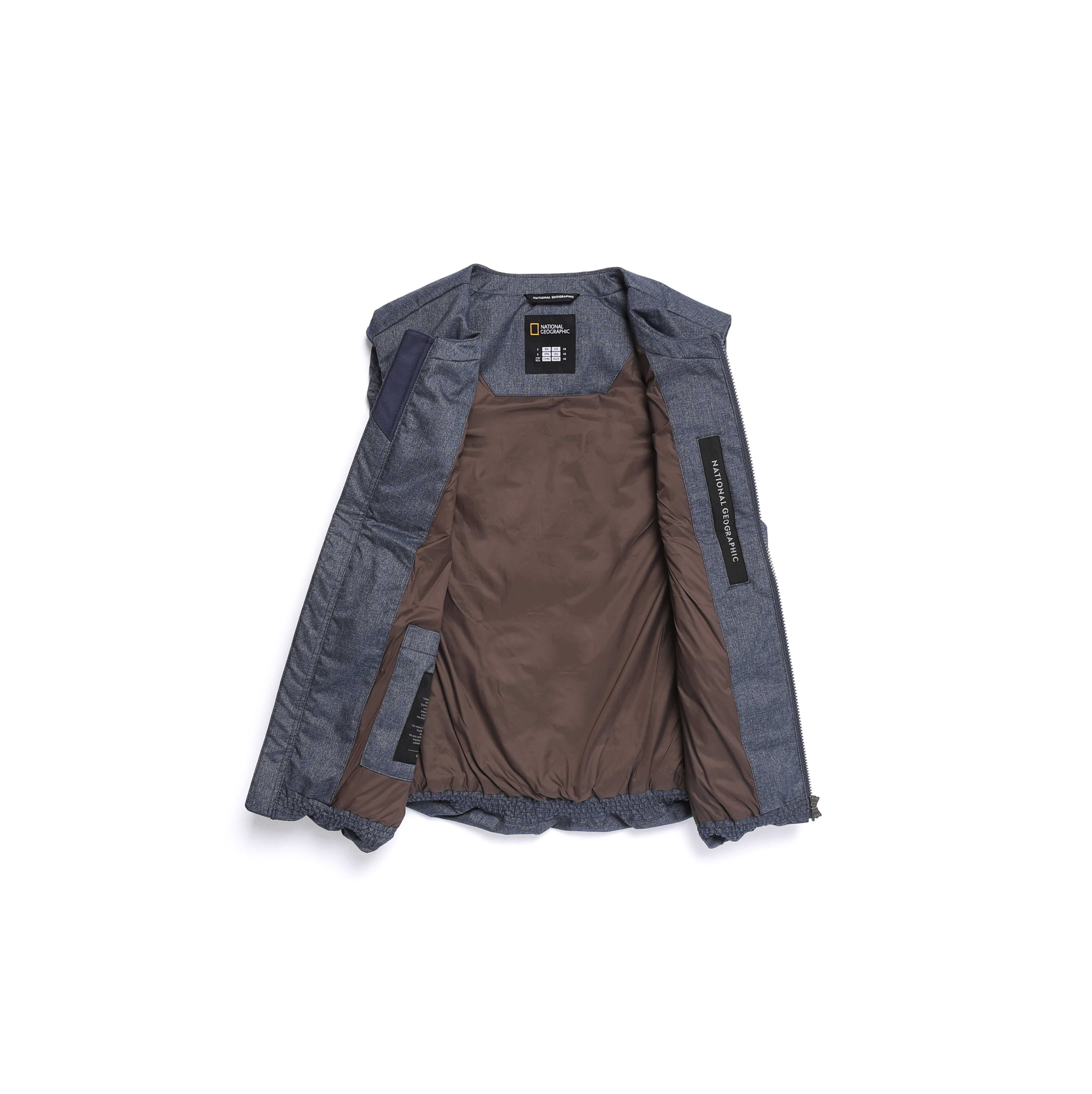 HERON U NECK LIGHTWEIGHT GOOSE DOWN VEST (DENIM) INDIGO