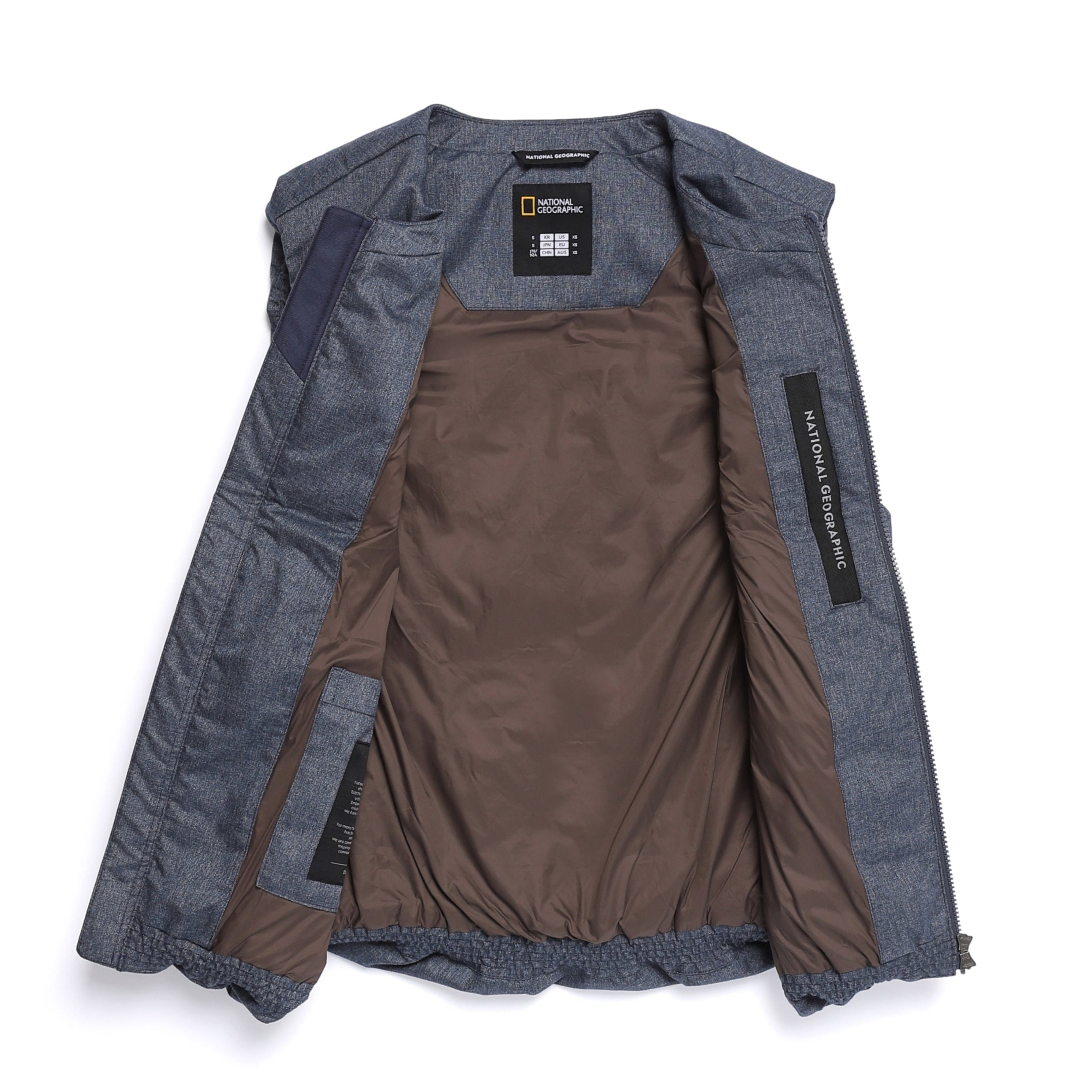 HERON U NECK LIGHTWEIGHT GOOSE DOWN VEST (DENIM) INDIGO