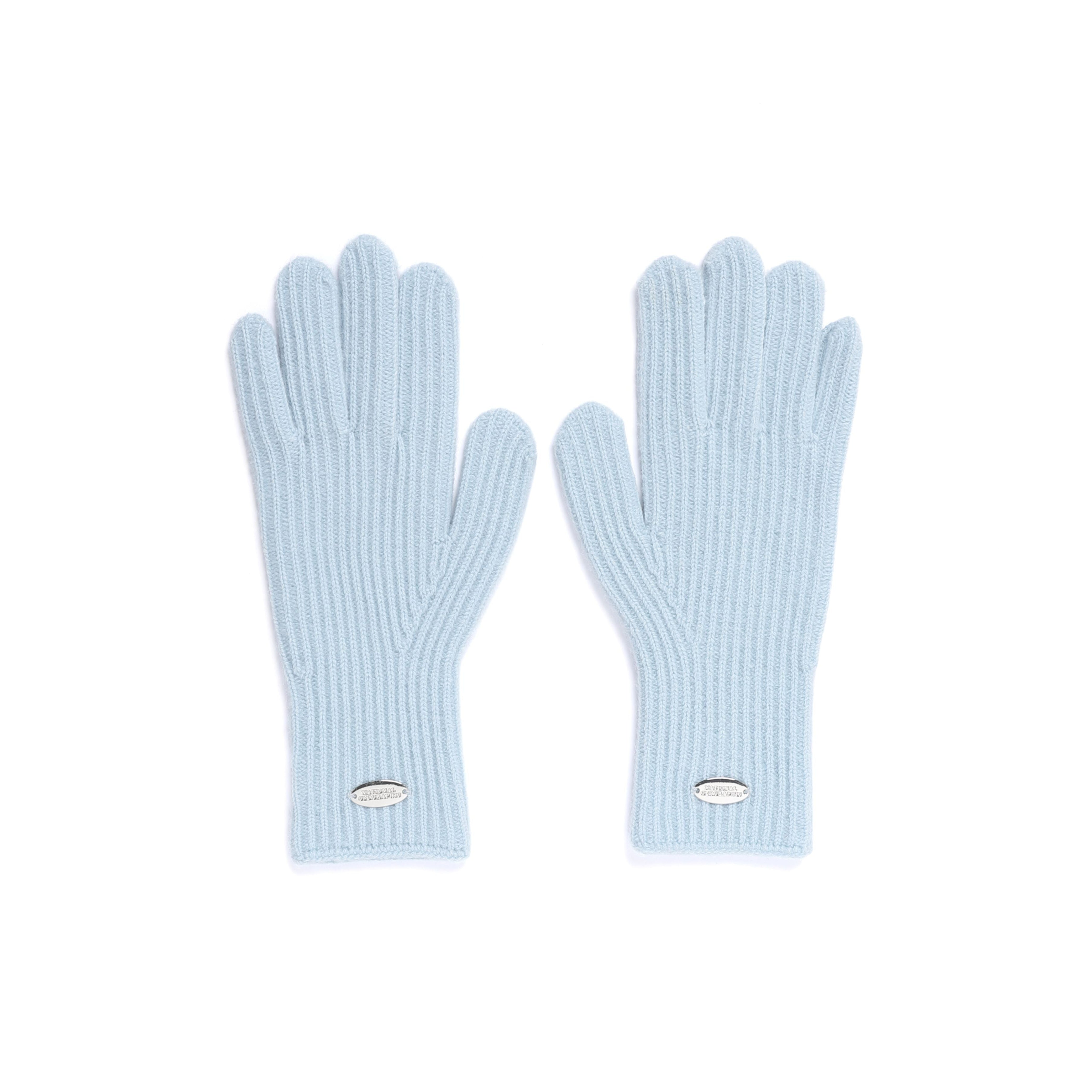 COZY KNIT GLOVES BLUE