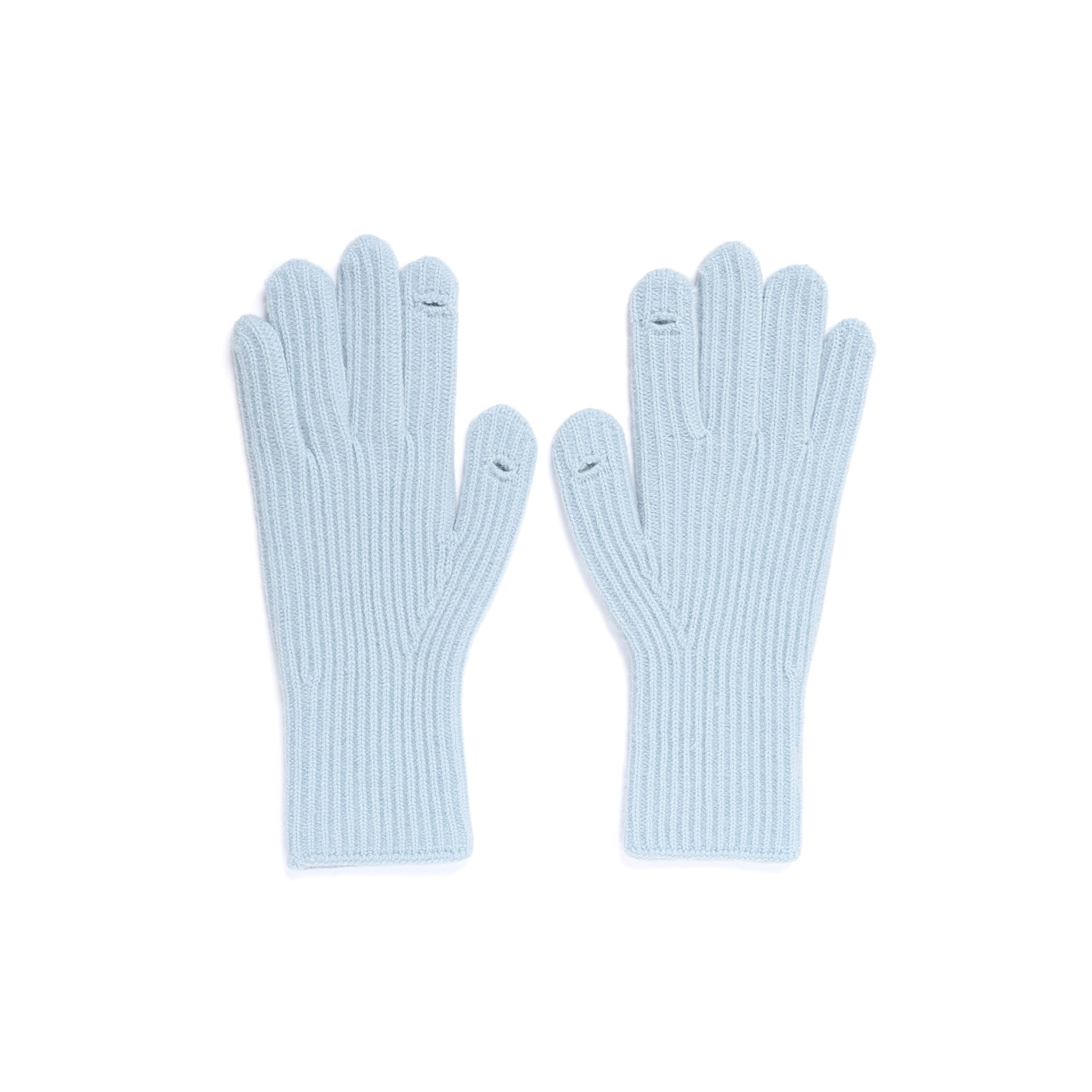 COZY KNIT GLOVES BLUE