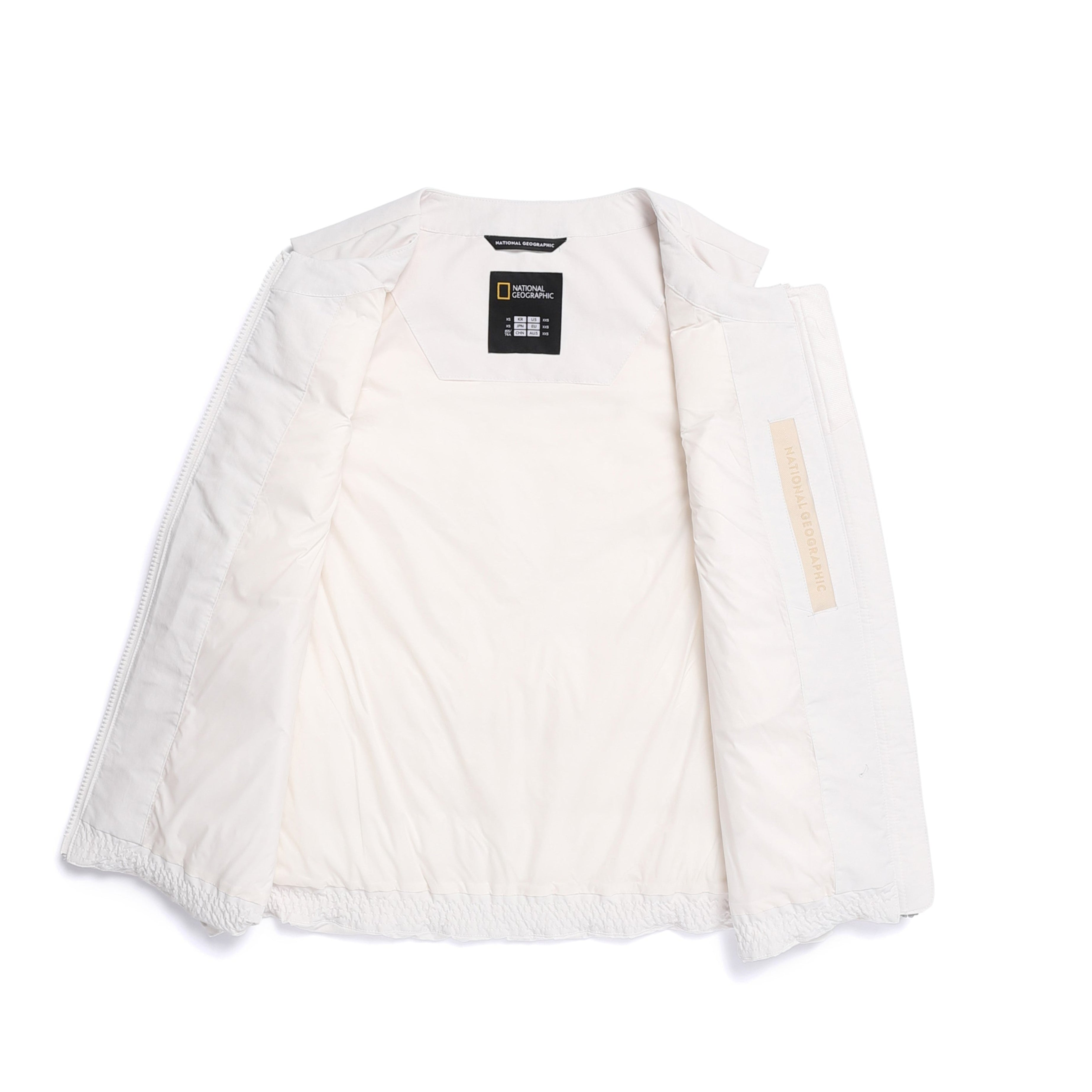 WOMEN HERON U-NECK LIGHT WEIGHT DOWN VEST CRYSTAL BEIGE