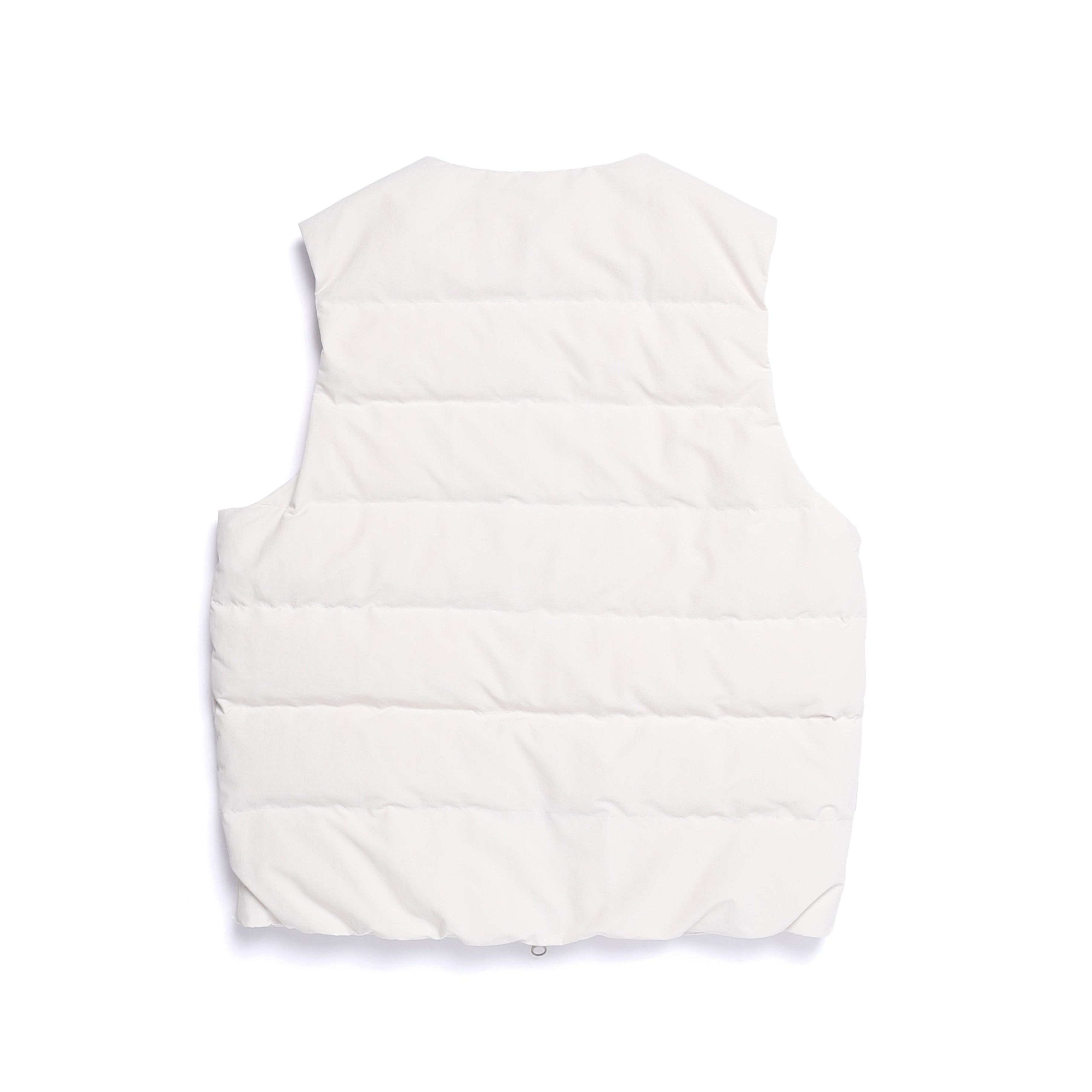 WOMEN HERON U-NECK LIGHT WEIGHT DOWN VEST CRYSTAL BEIGE