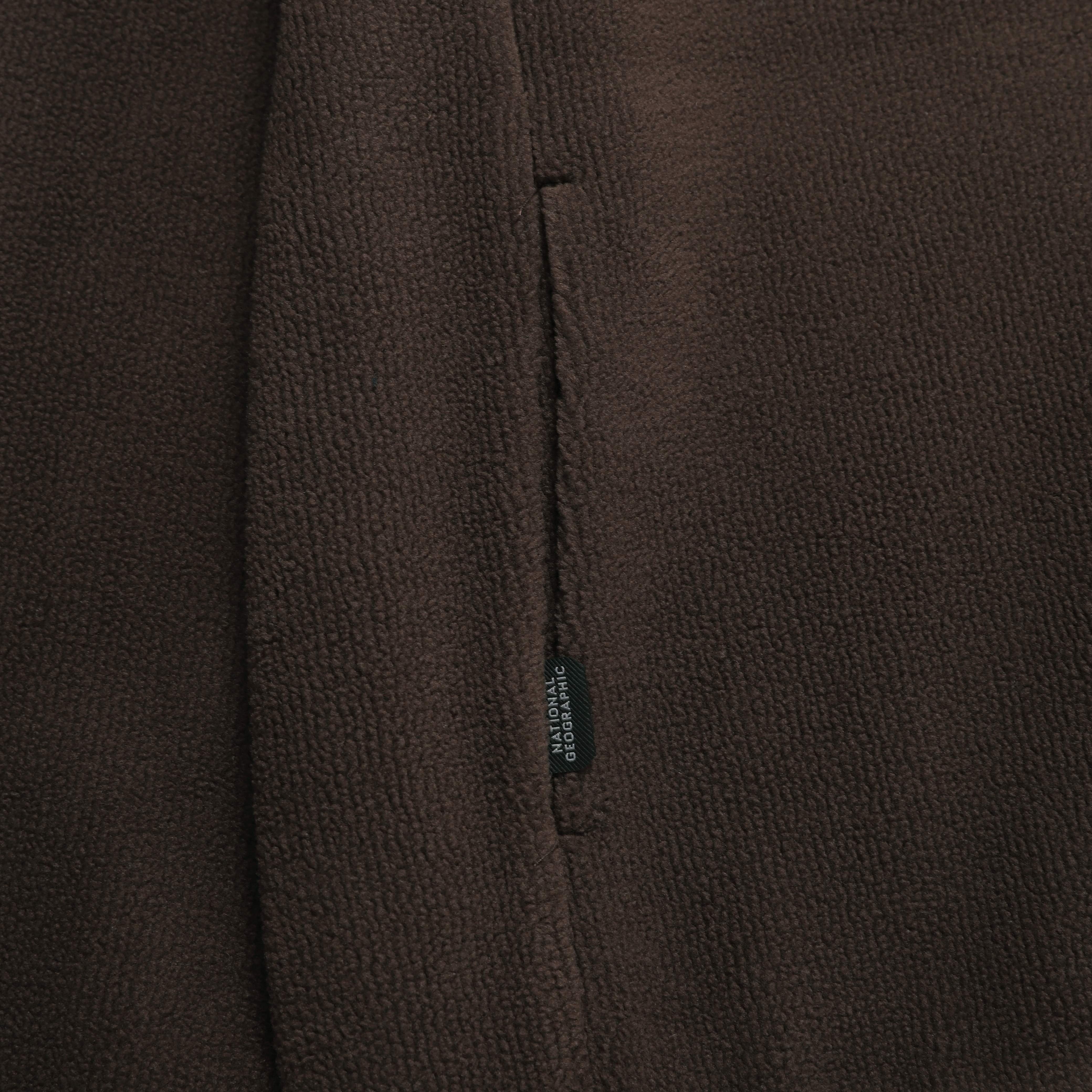 WOMEN MODIFIED FLEECE HIGH NECK FULL ZIP-UP BROWN