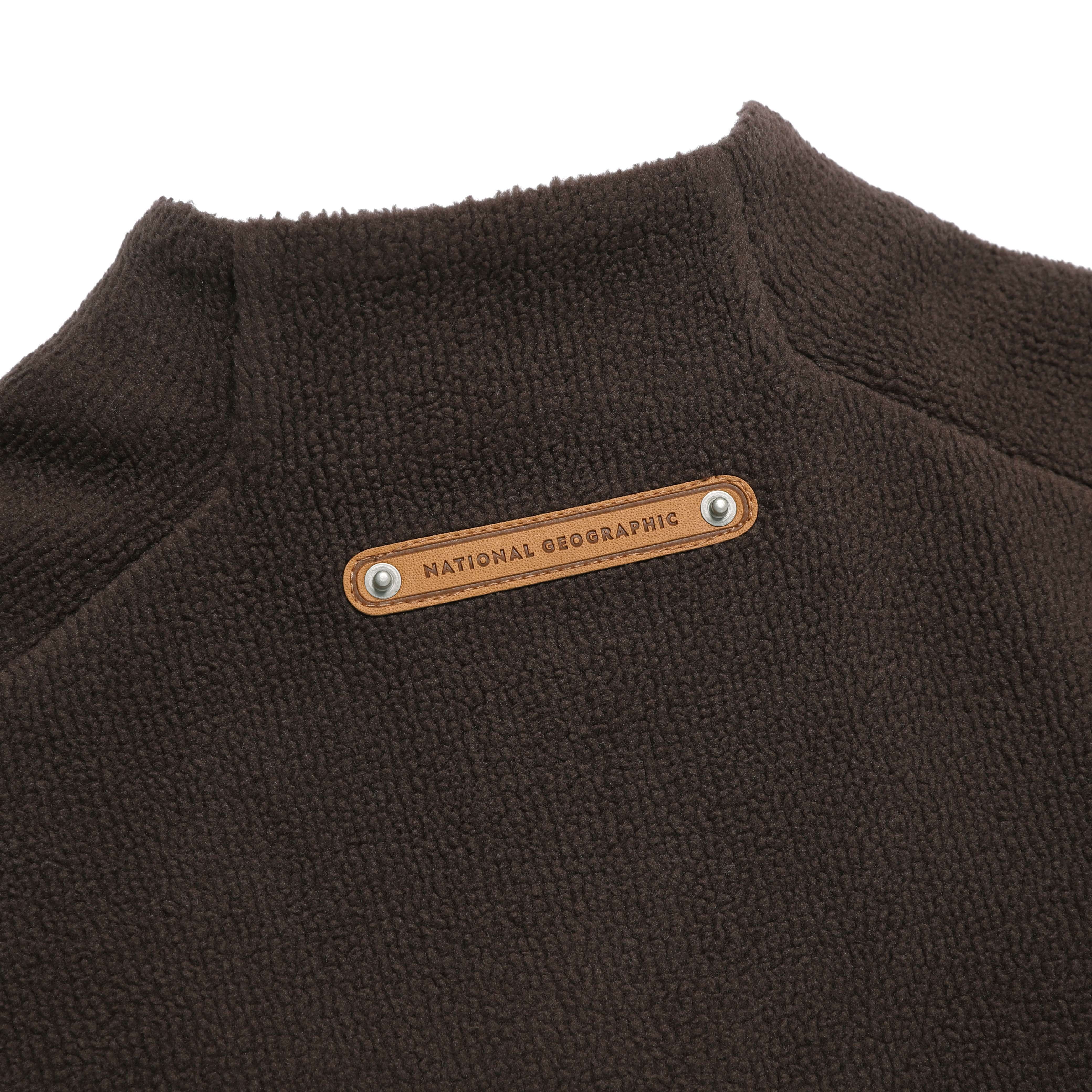 WOMEN MODIFIED FLEECE HIGH NECK FULL ZIP-UP BROWN