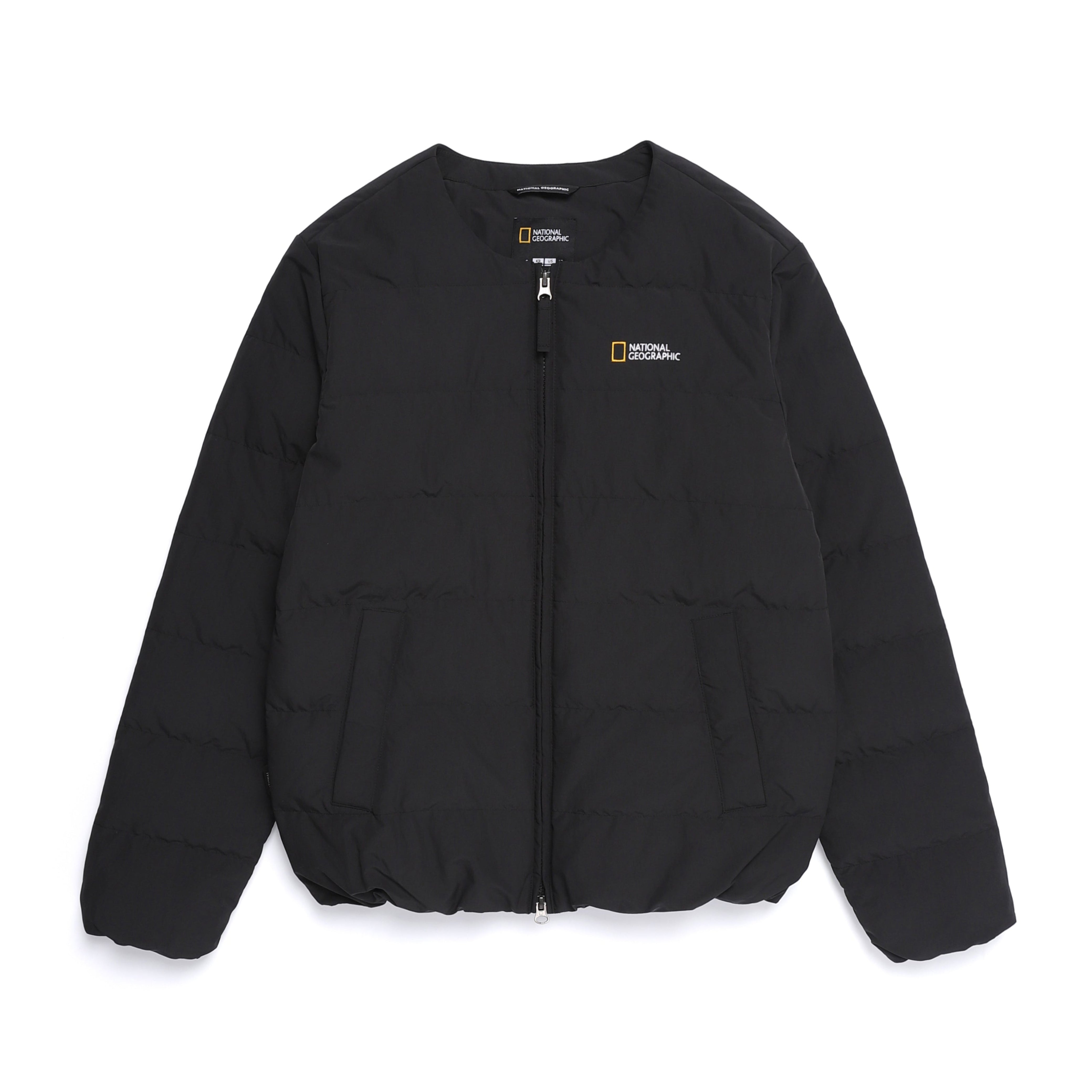 HERON U NECK QUILTING GOOSE DOWN JUMPER BLACK