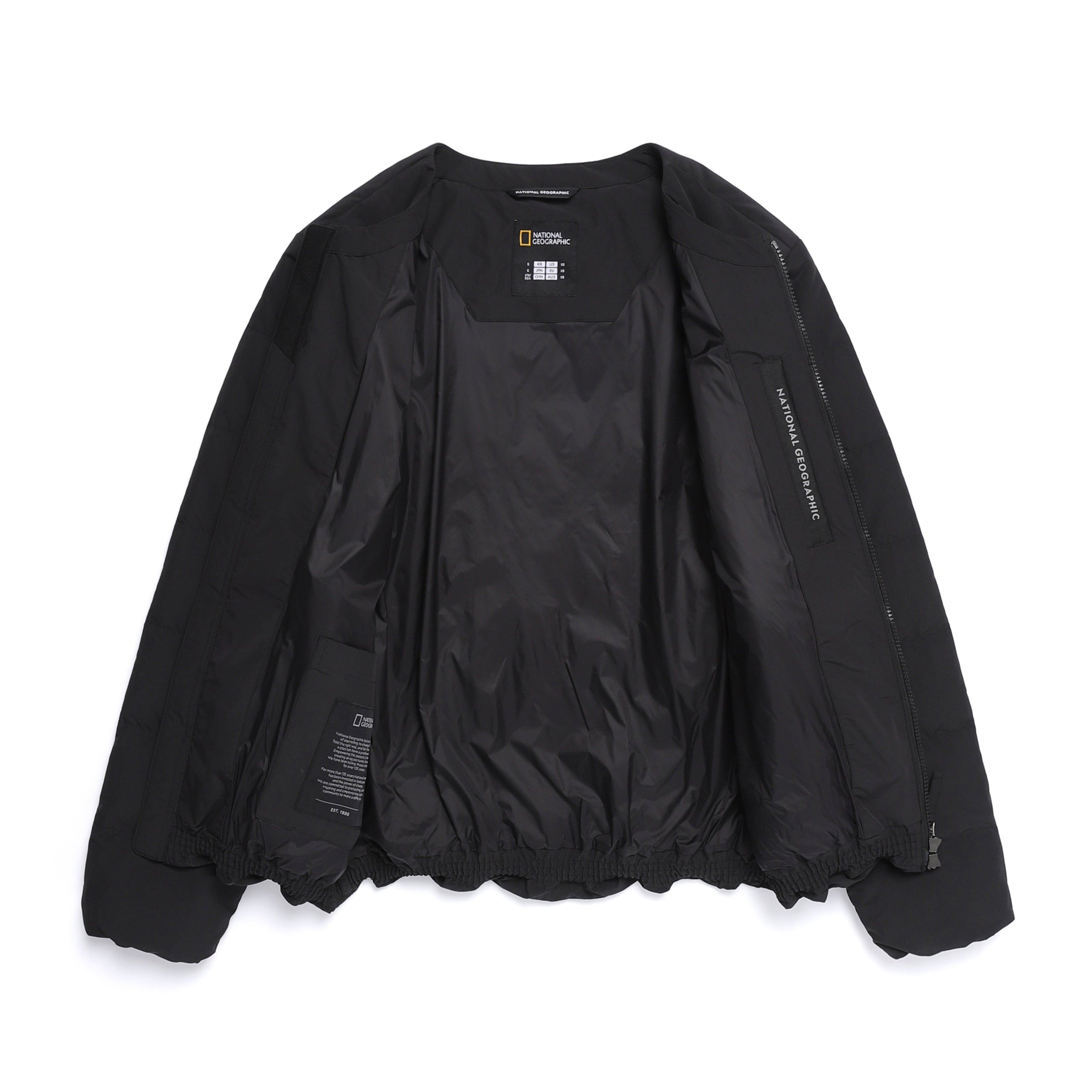 HERON U NECK QUILTING GOOSE DOWN JUMPER BLACK