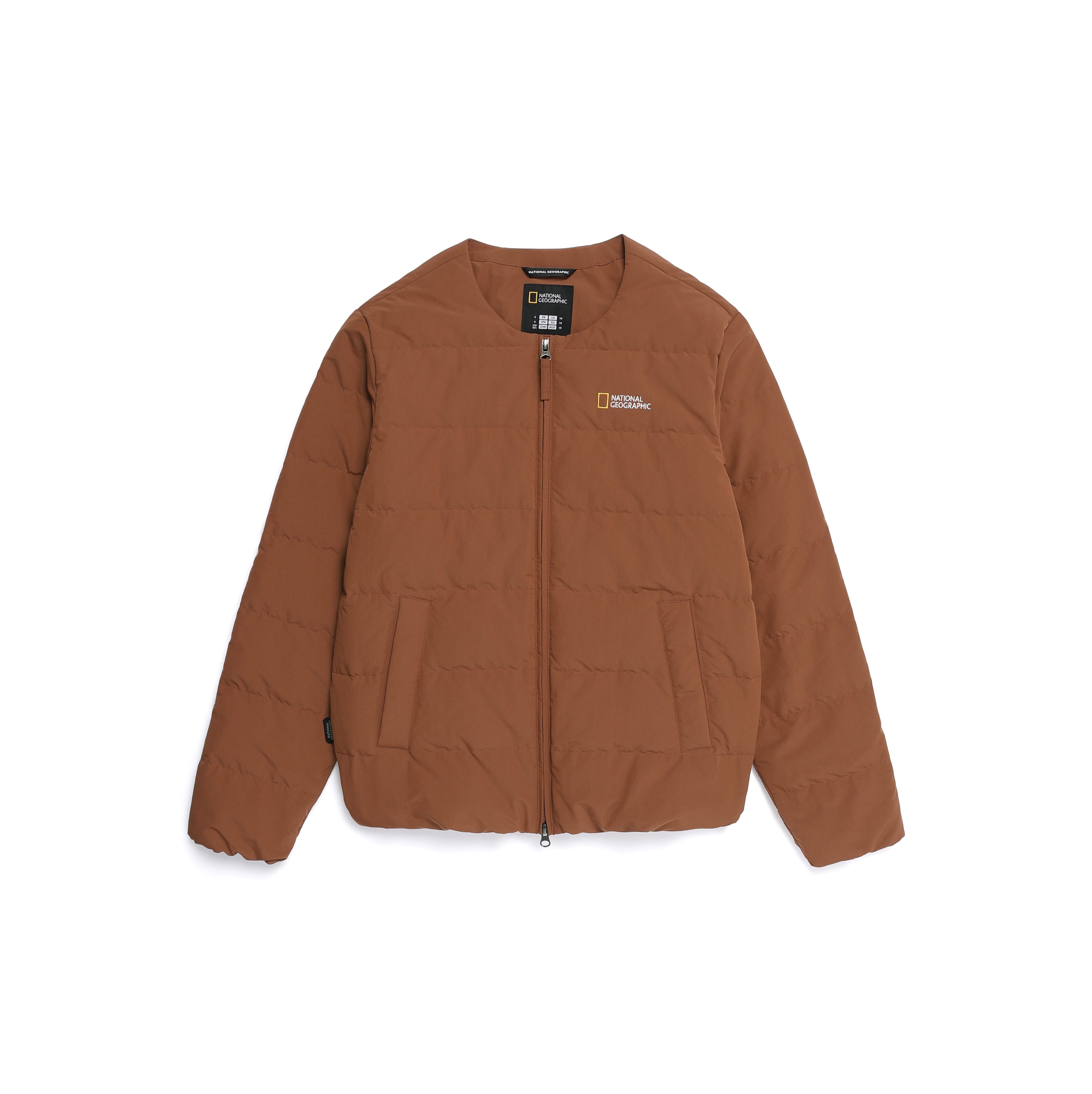 HERON U NECK QUILTING GOOSE DOWN JUMPER BRICK