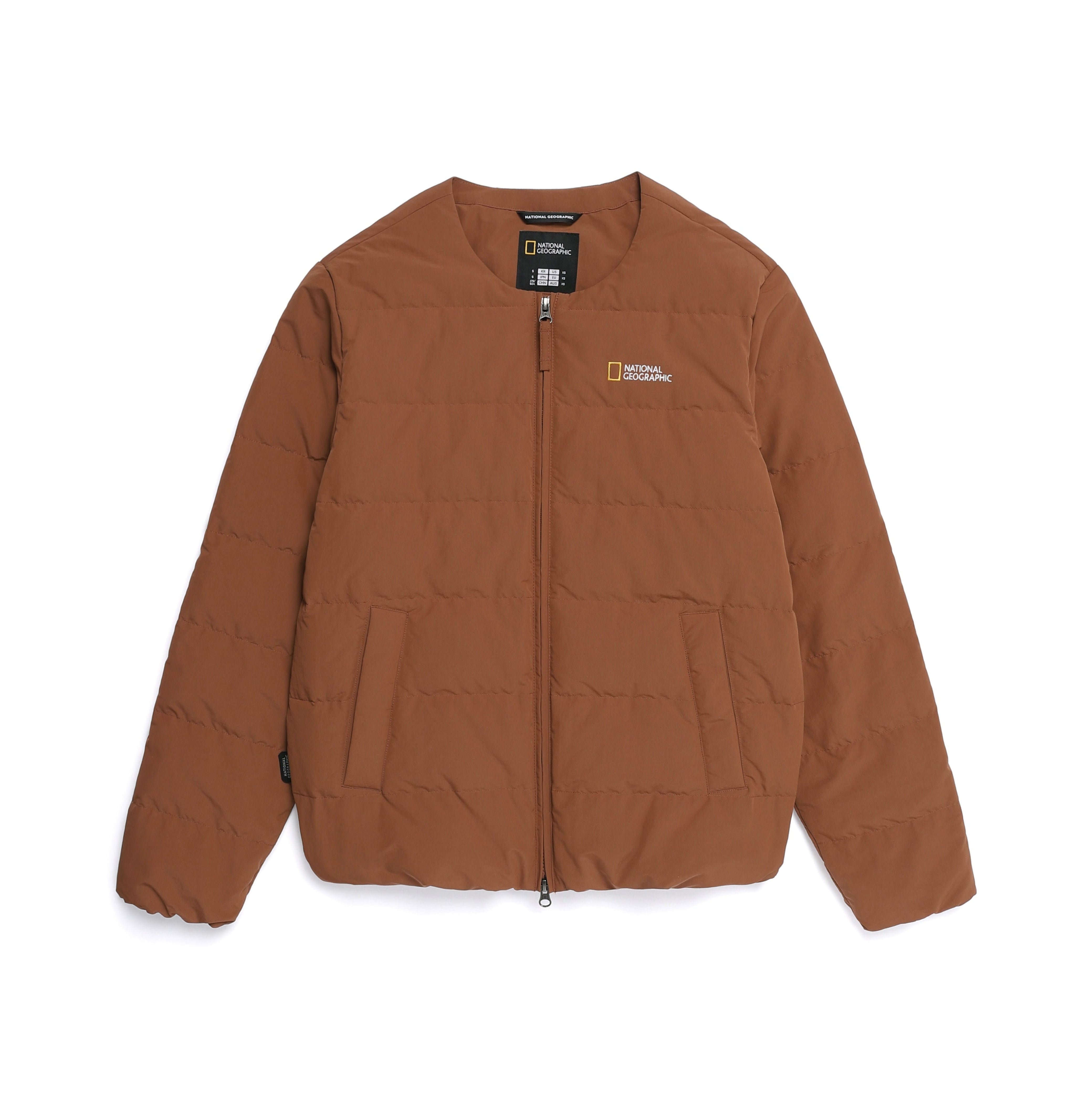 HERON U NECK QUILTING GOOSE DOWN JUMPER BRICK