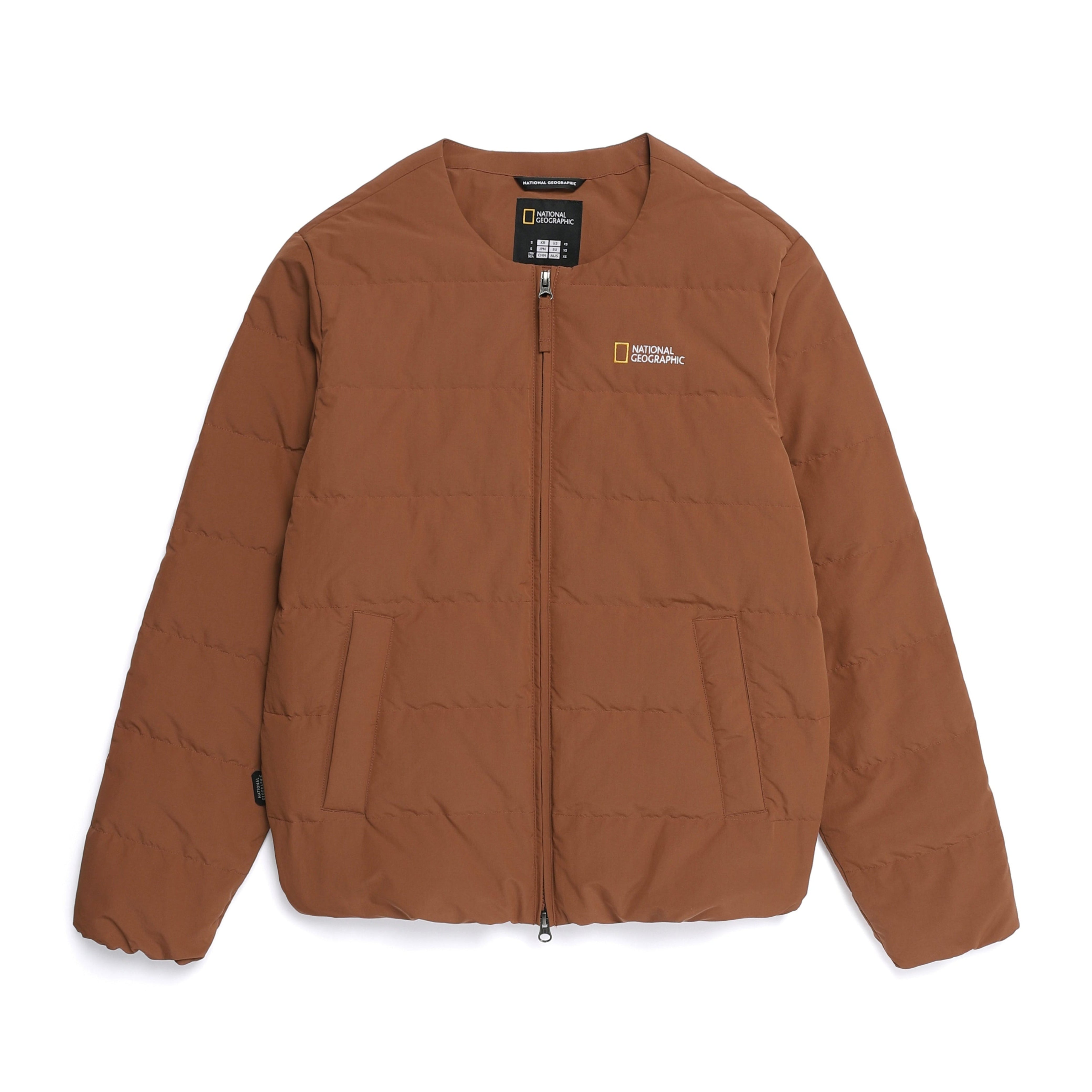 HERON U NECK QUILTING GOOSE DOWN JUMPER BRICK