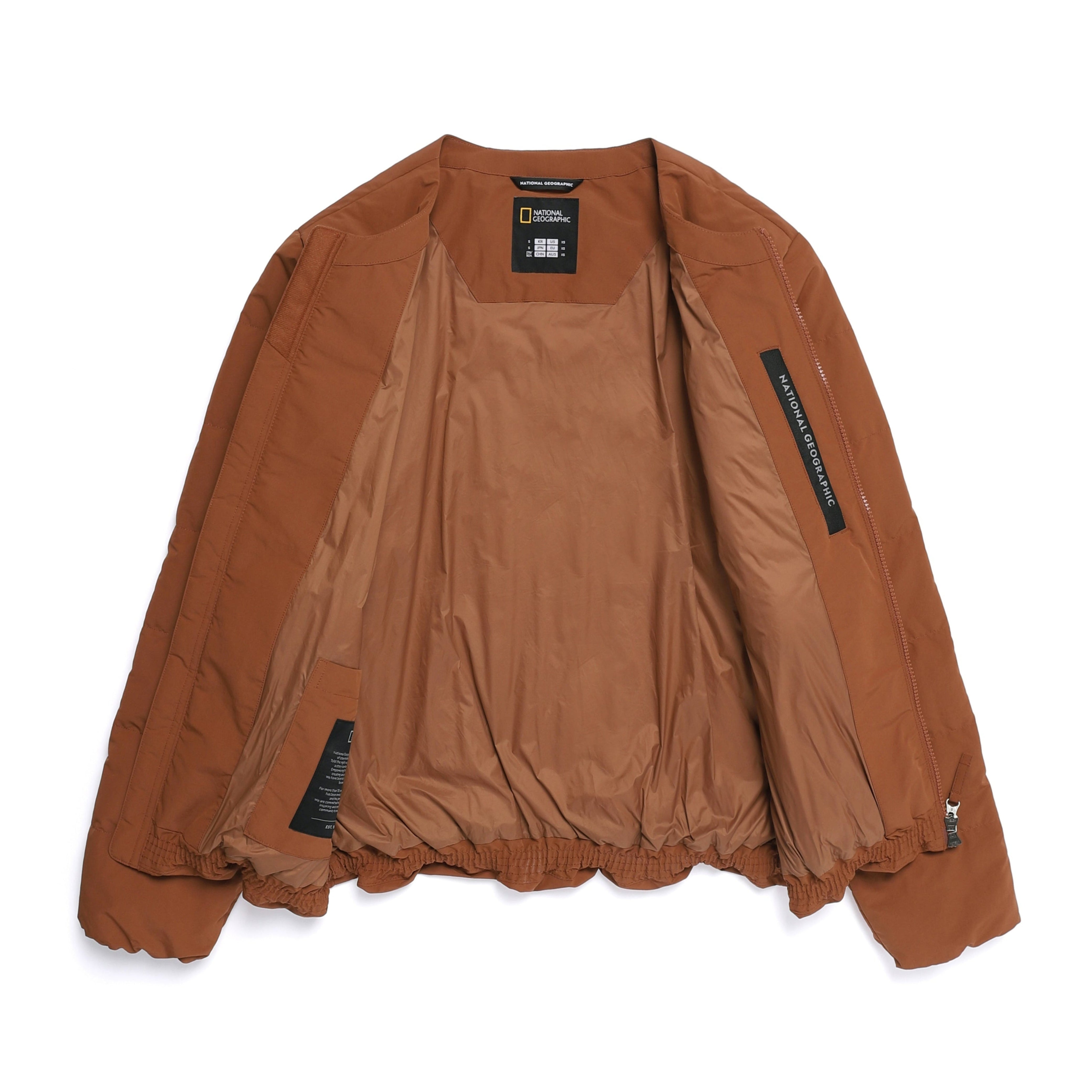 HERON U NECK QUILTING GOOSE DOWN JUMPER BRICK