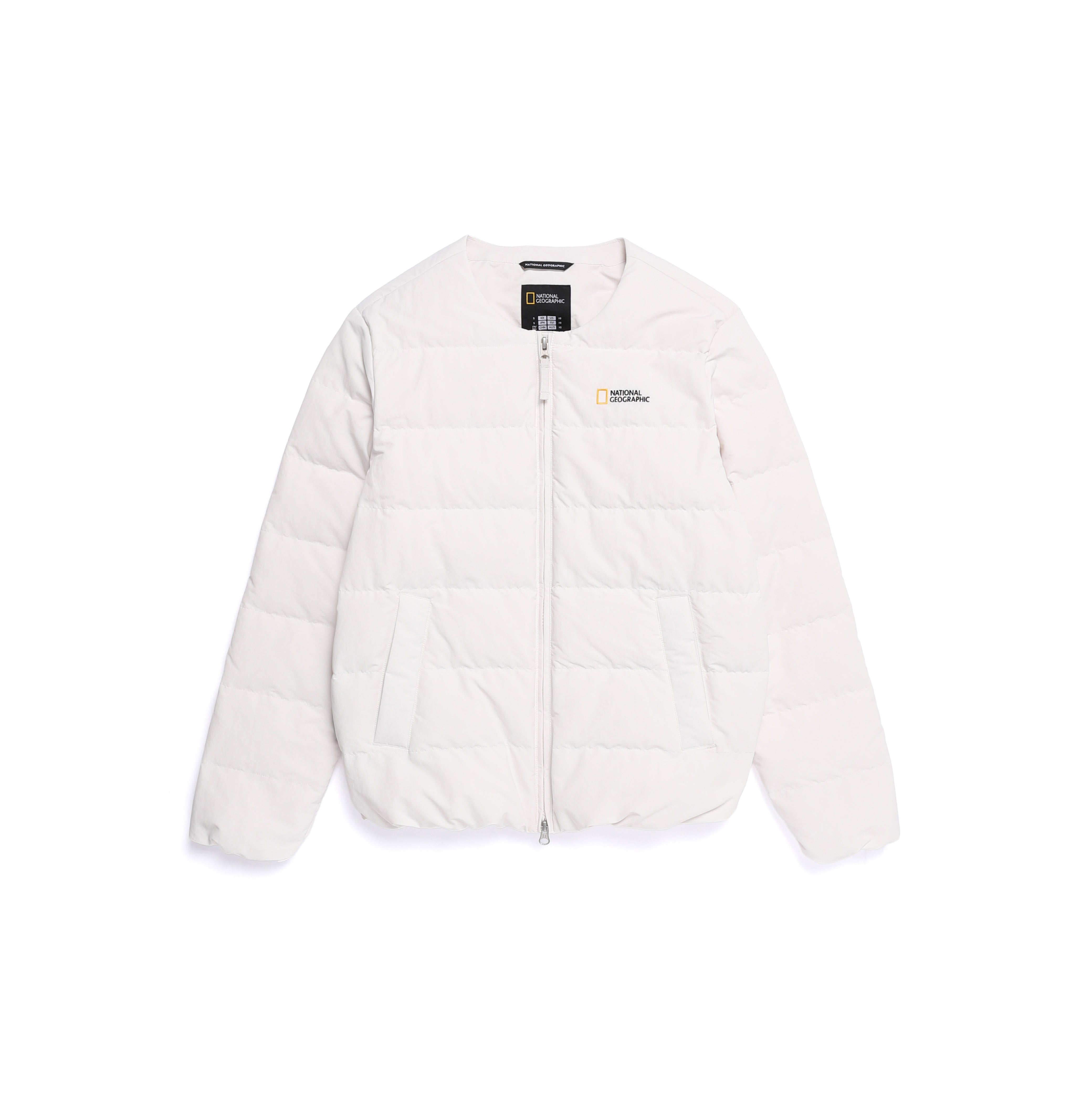 HERON U NECK QUILTING GOOSE DOWN JUMPER CRYSTAL BEIGE