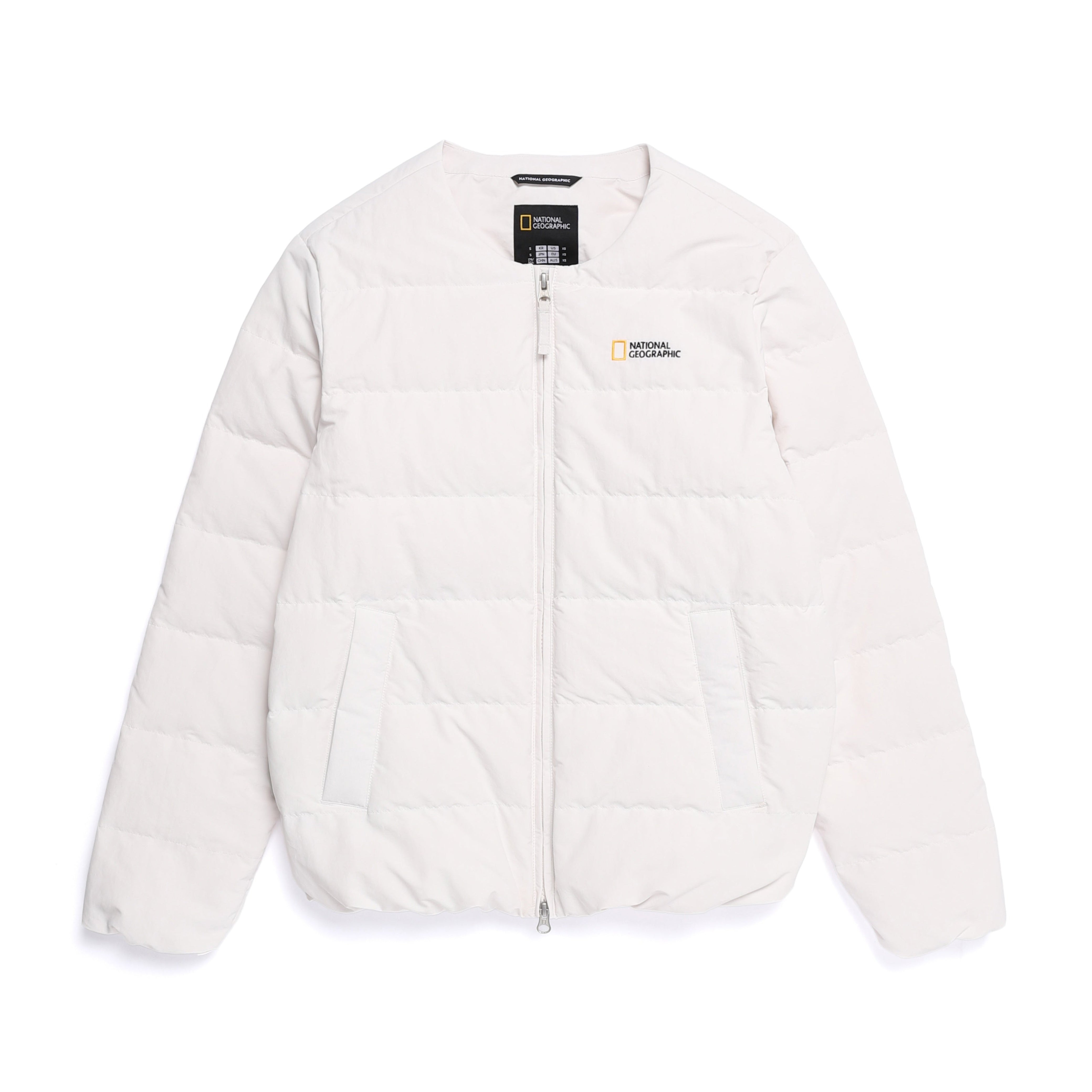 HERON U NECK QUILTING GOOSE DOWN JUMPER CRYSTAL BEIGE