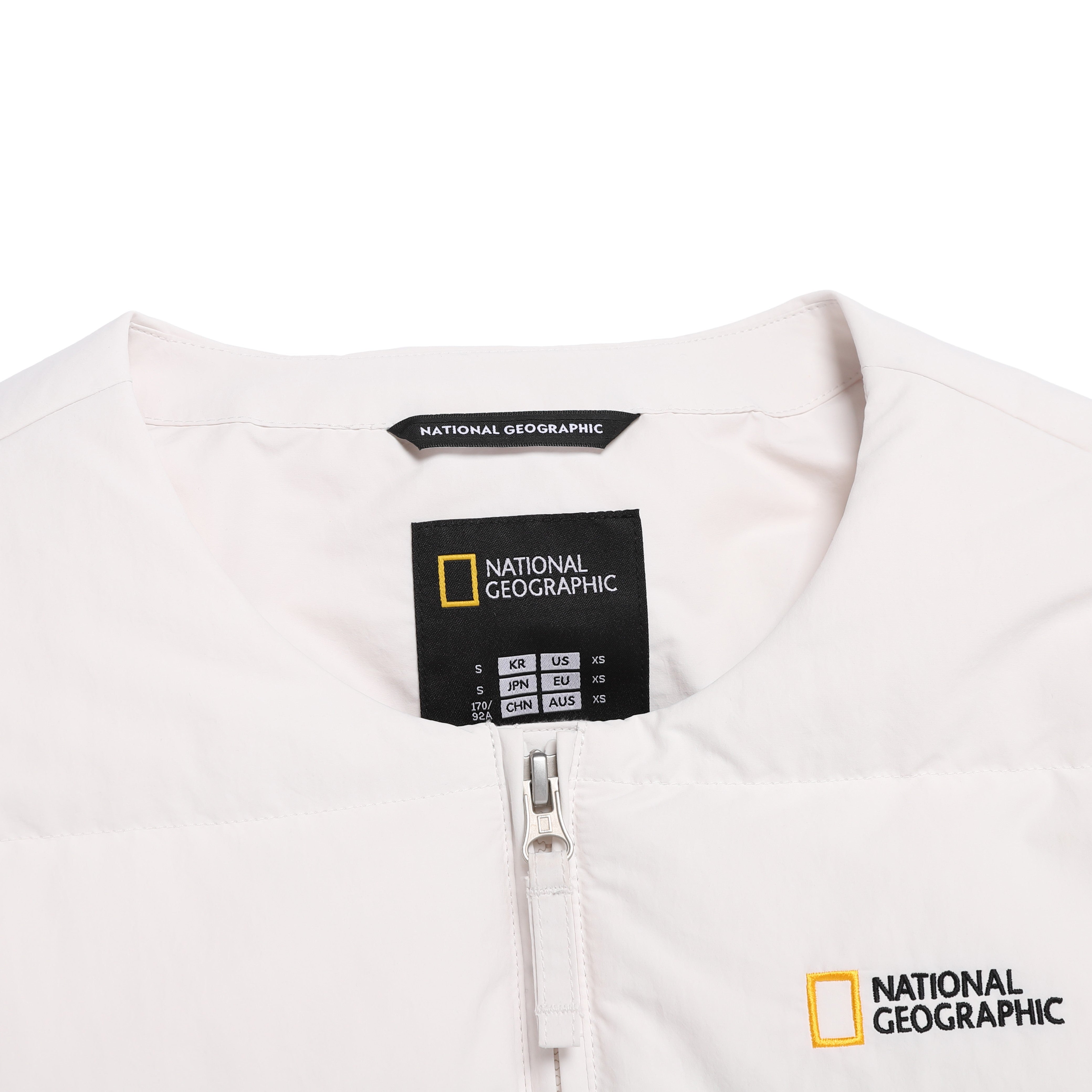 HERON U NECK LIGHTWEIGHT GOOSE DOWN VEST CRYSTAL BEIGE