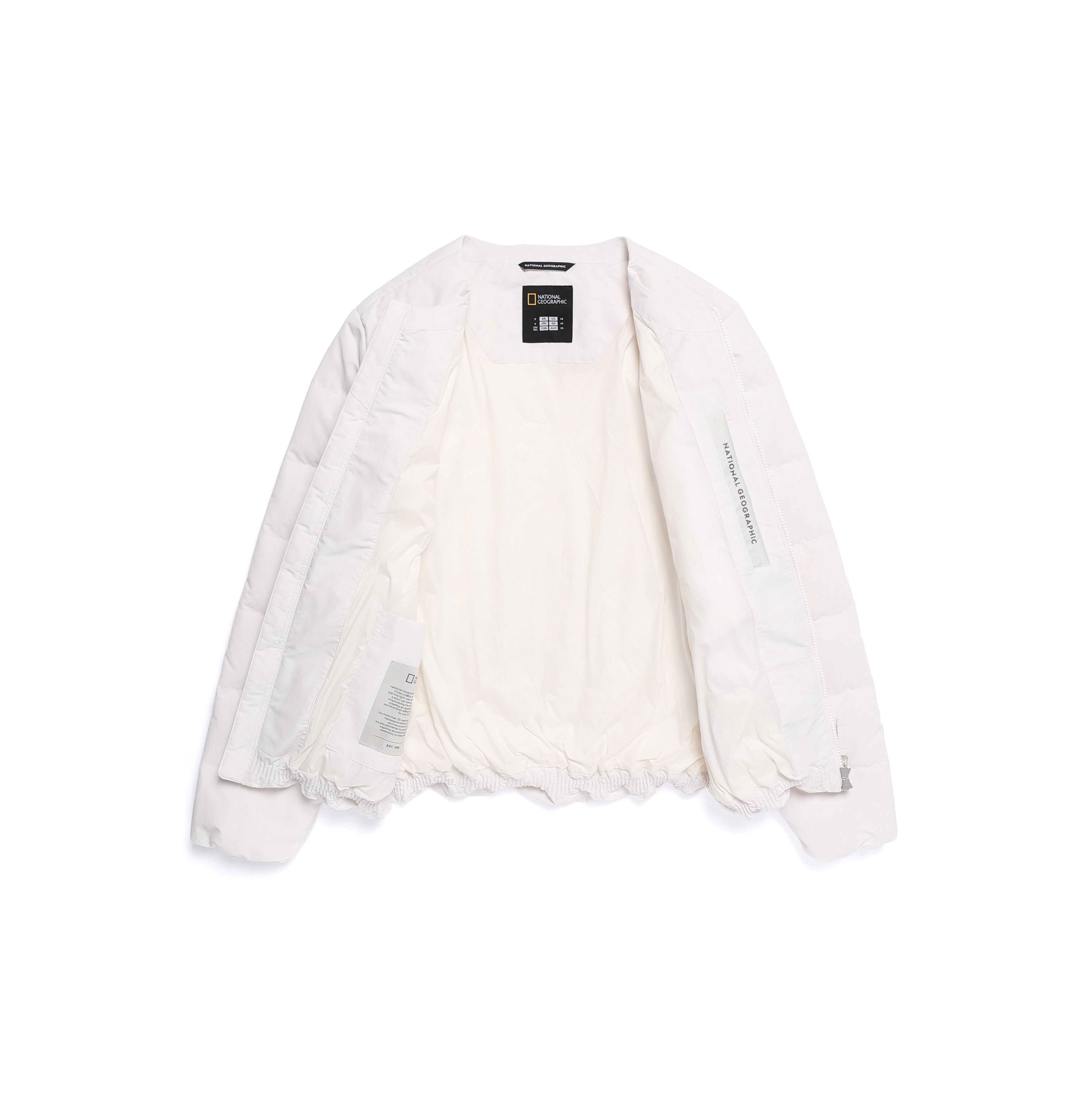 HERON U NECK QUILTING GOOSE DOWN JUMPER CRYSTAL BEIGE