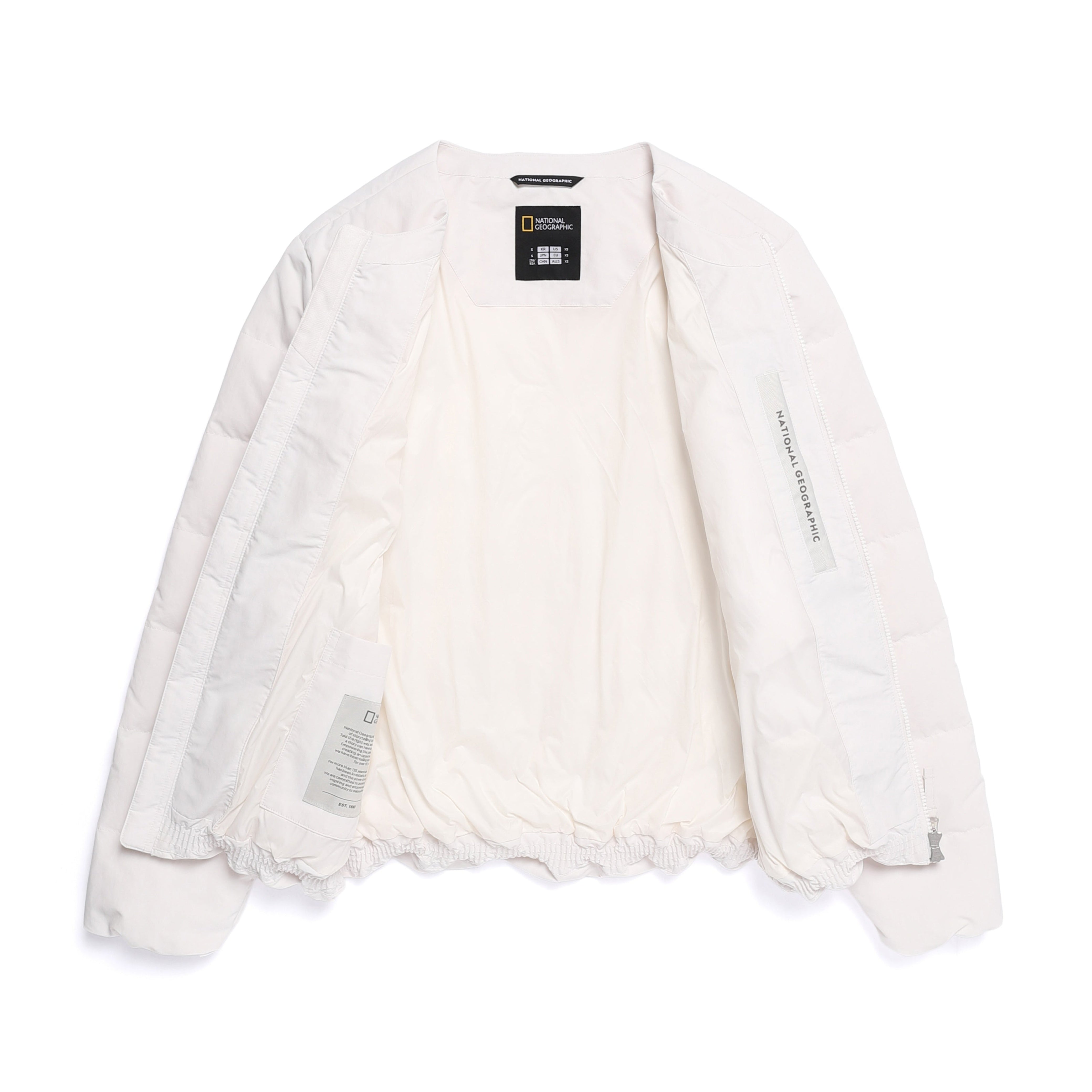 HERON U NECK QUILTING GOOSE DOWN JUMPER CRYSTAL BEIGE