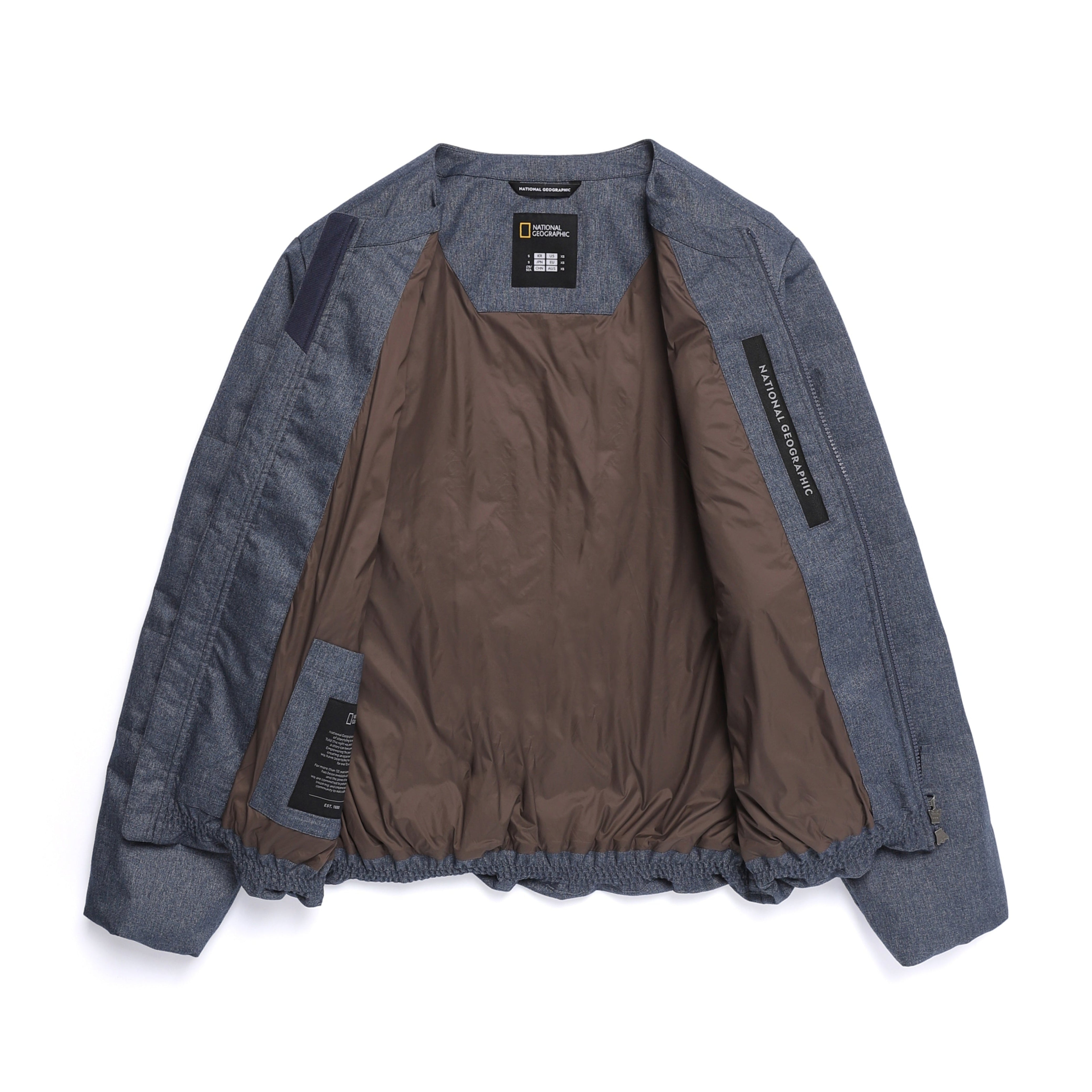 HERON U NECK QUILTING GOOSE DOWN JUMPER (DENIM) INDIGO