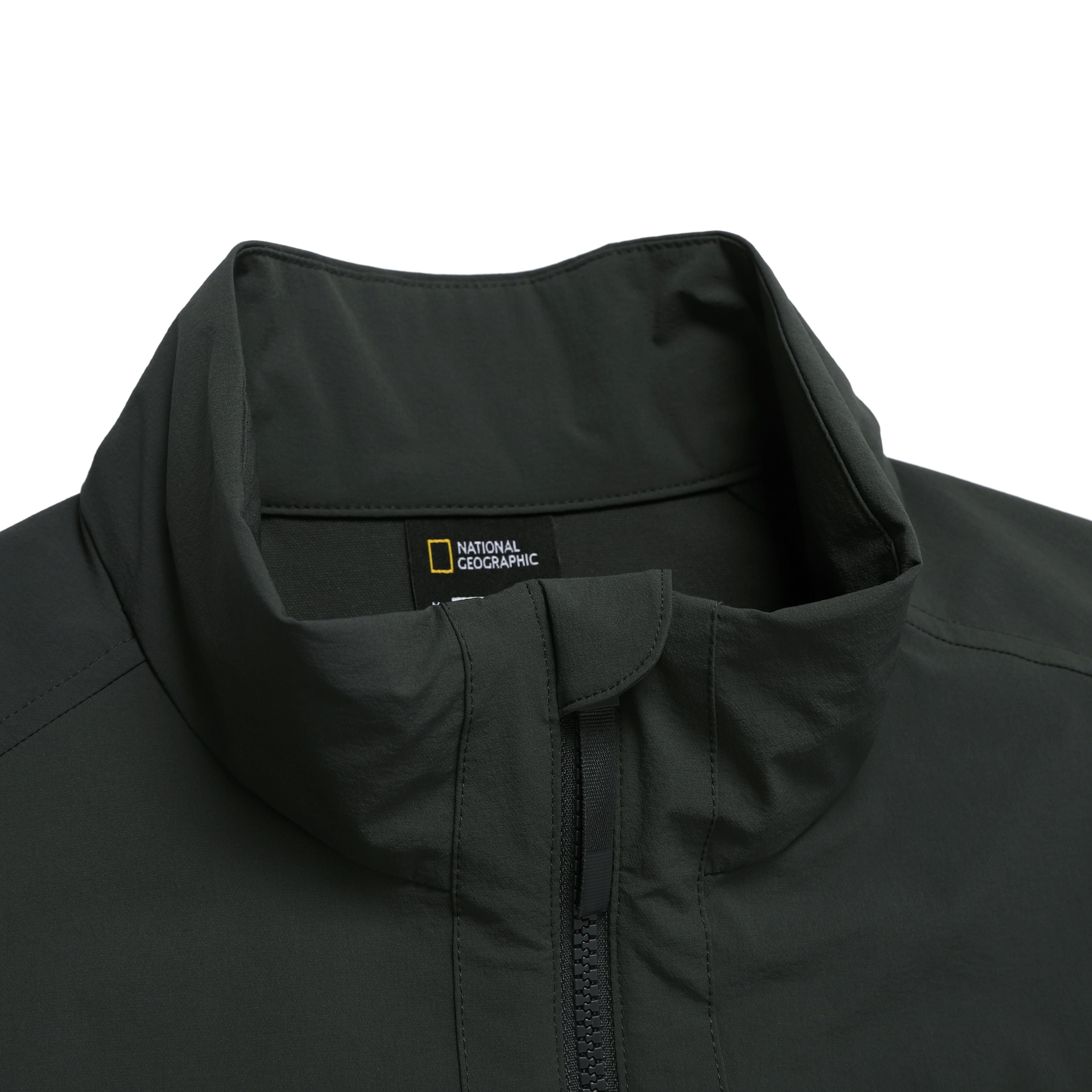 ARCHELON WOVEN STAND NECK ZIP-UP GREY