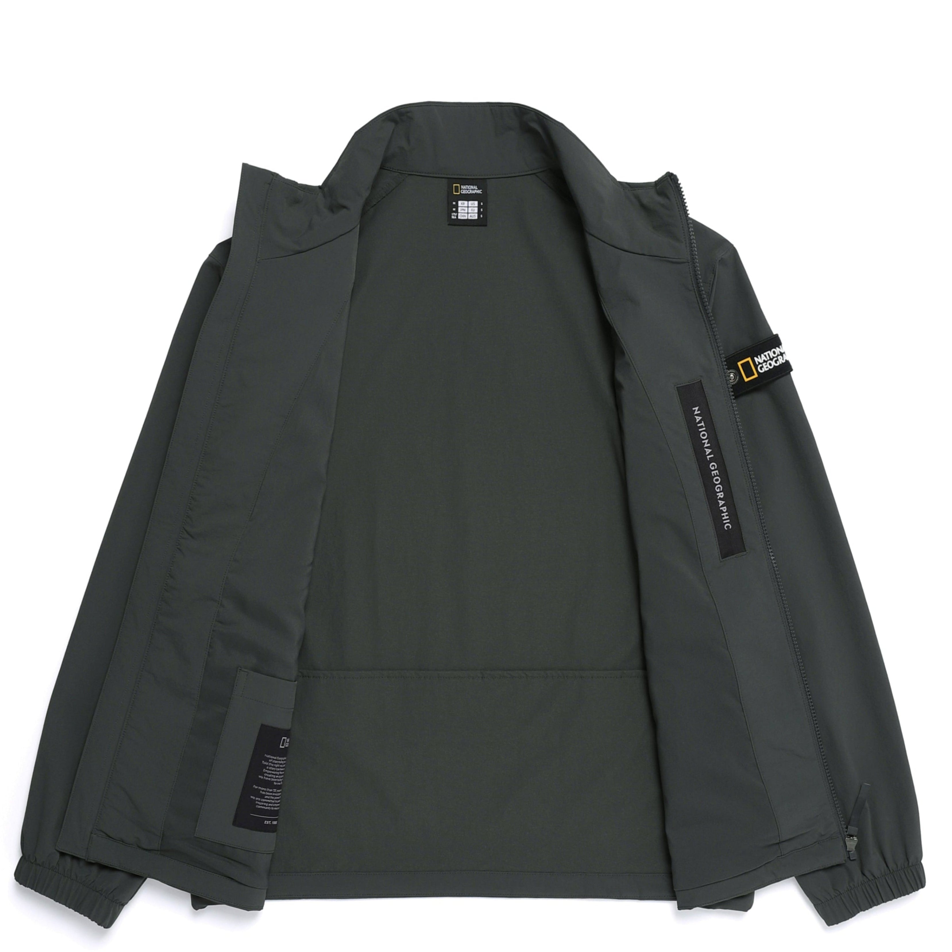 ARCHELON WOVEN STAND NECK ZIP-UP GREY