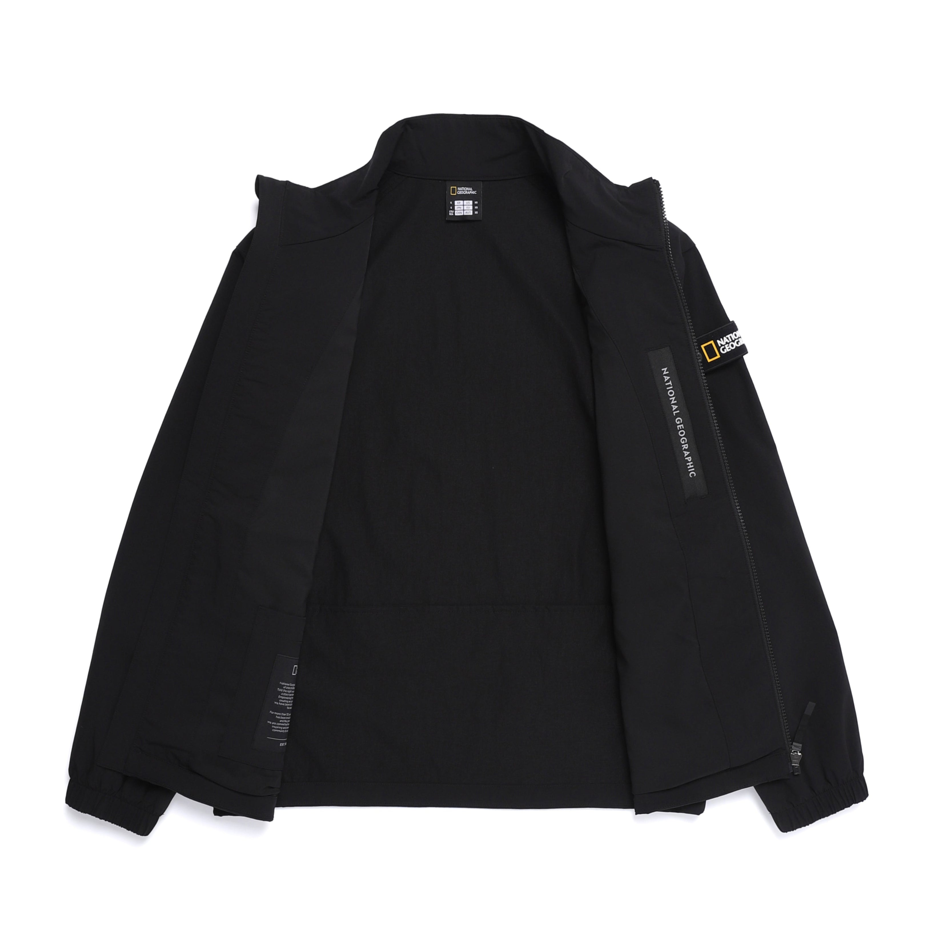 ARCHELON WOVEN STAND NECK ZIP-UP BLACK