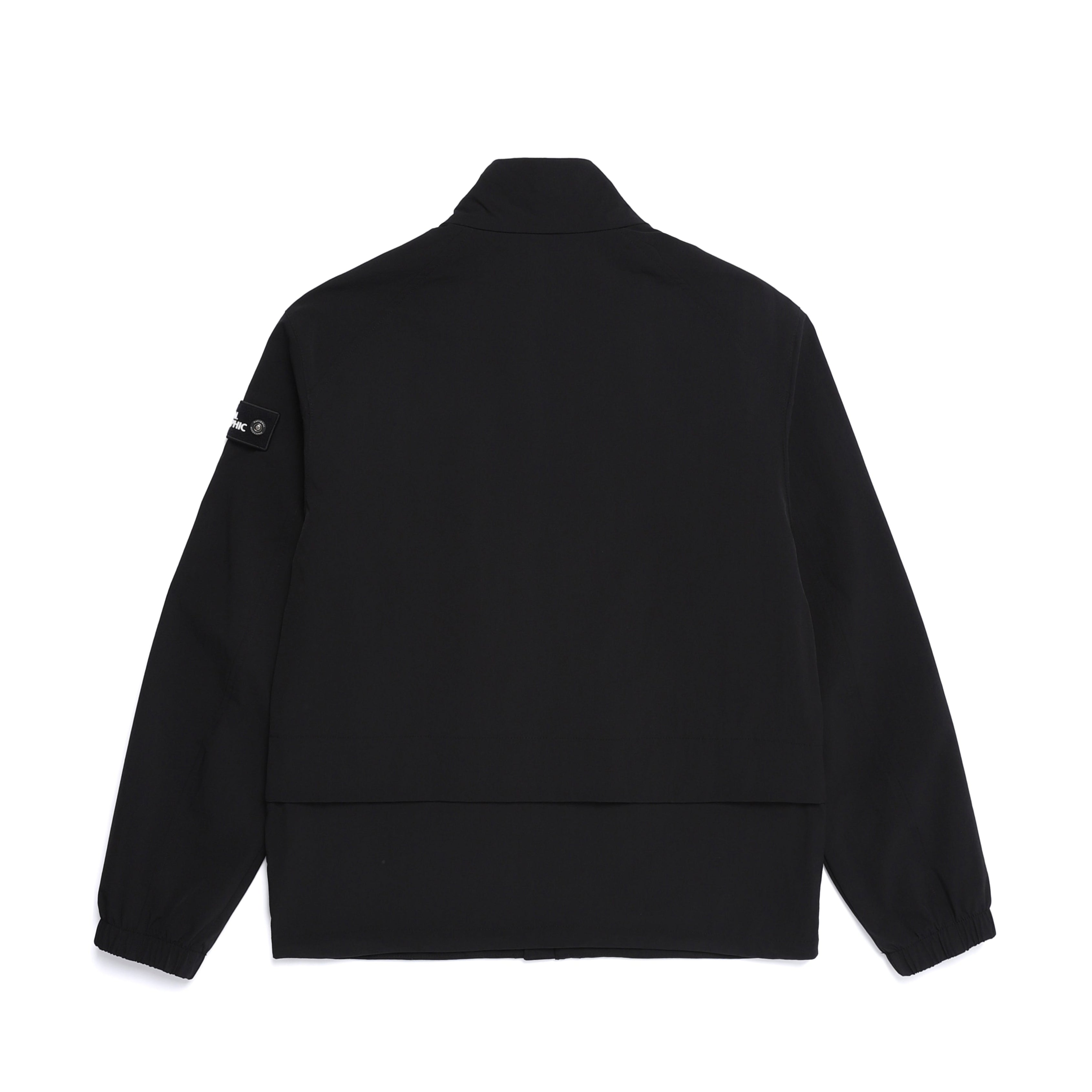 ARCHELON WOVEN STAND NECK ZIP-UP BLACK