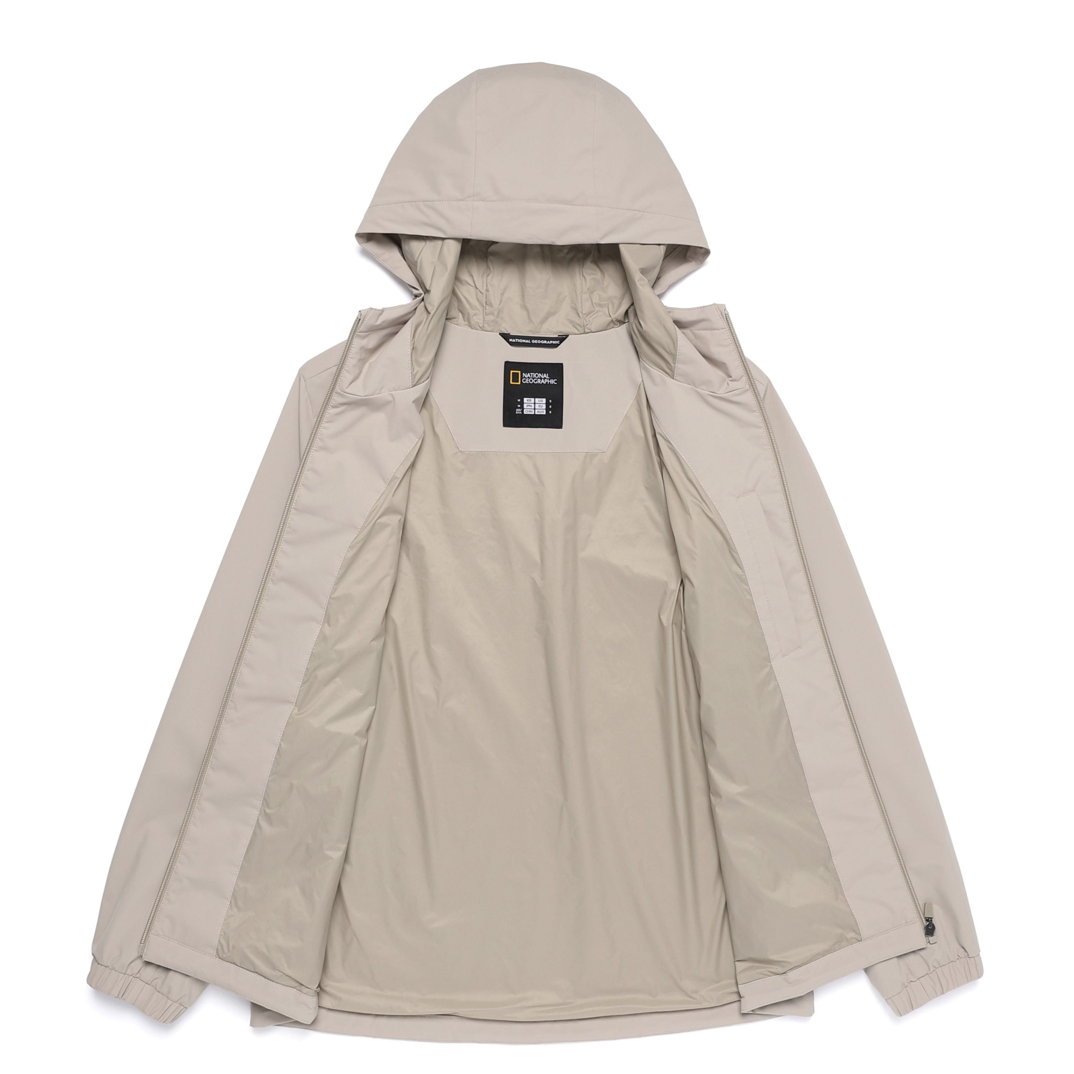 WOMEN PECCARY SOFT SHELL HOOD JUMPER MOURNING BEIGE