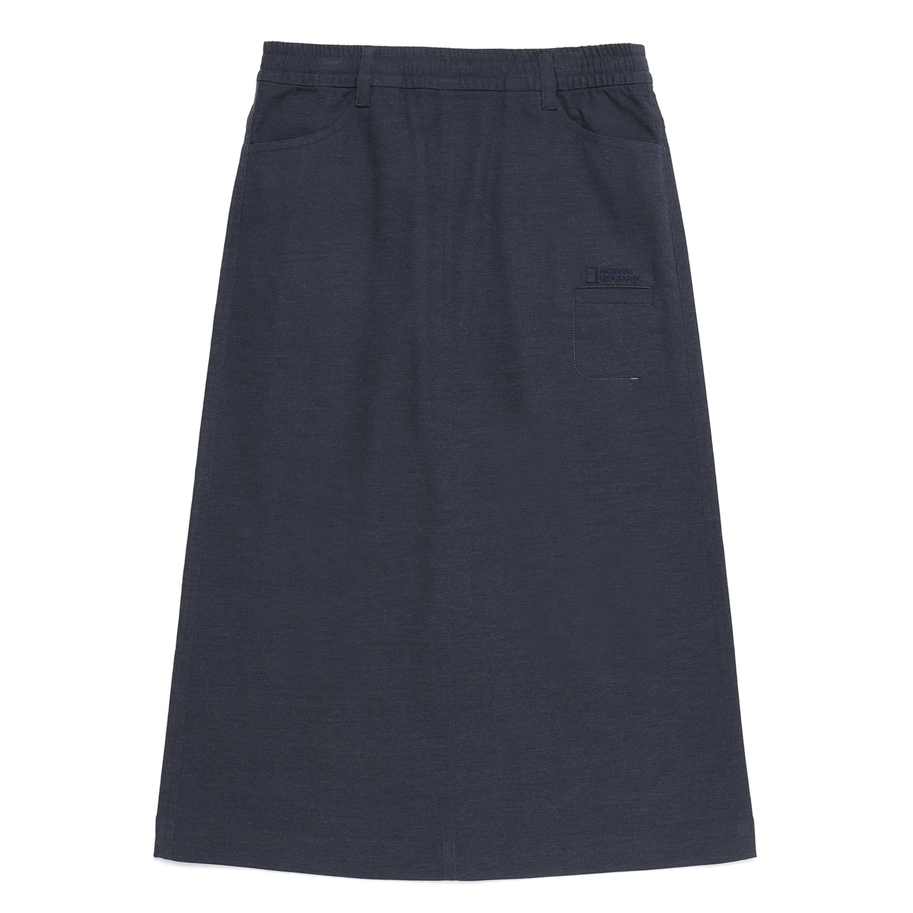 WOMEN DENIMLIKE LONG SKIRT INDIGO