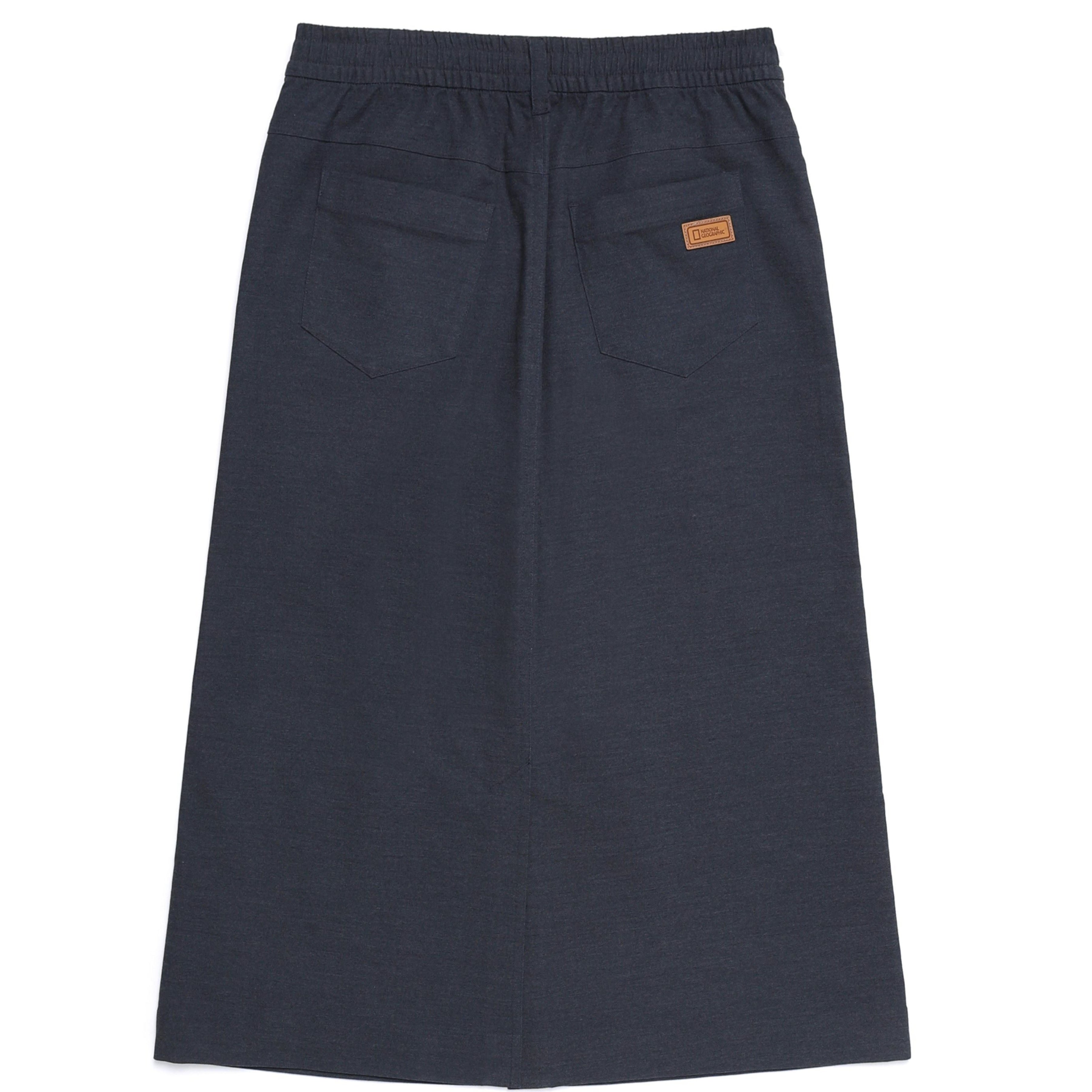 WOMEN DENIMLIKE LONG SKIRT INDIGO